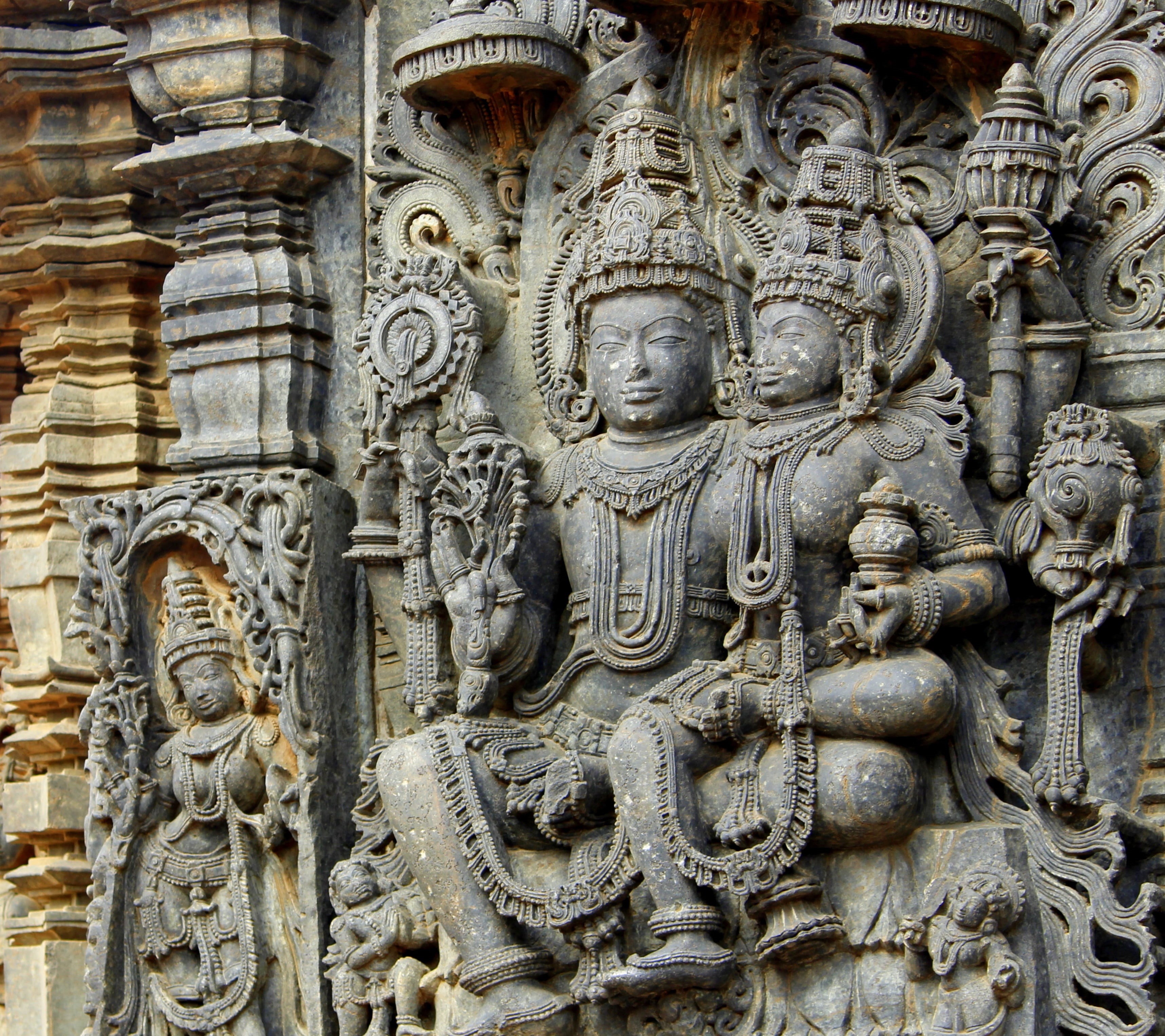 no people, male likeness, tourism, art and craft, the past, india, religion, statue, sculpture, temple - Building, place of worship, stone material, spirituality, HD Wallpaper
