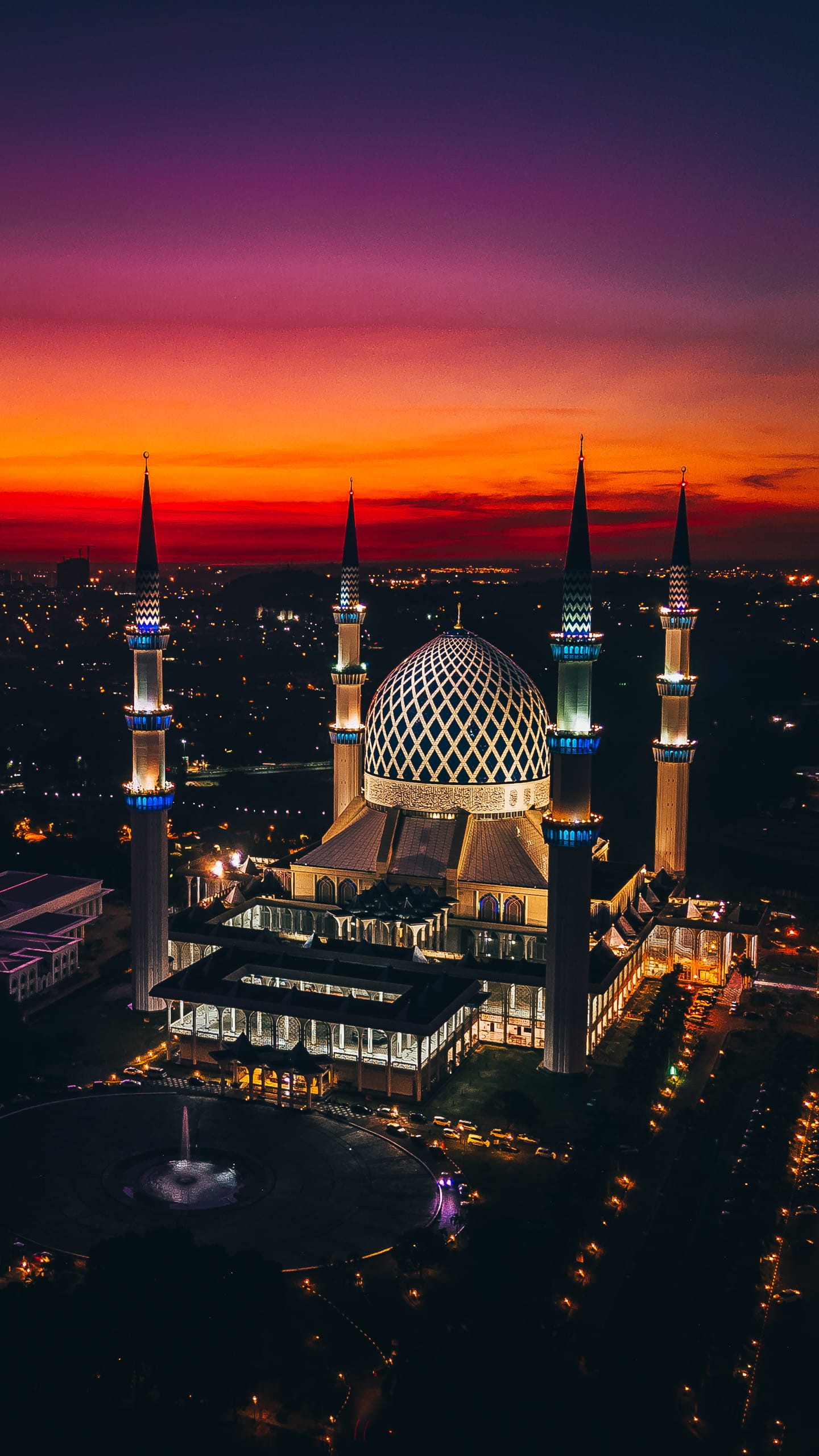 2K, building, orange color, dji, shah alam, travel destinations, worship, mosque, sky, kuala lumpur, office building exterior, spirituality, built structure, Phone HD Wallpaper