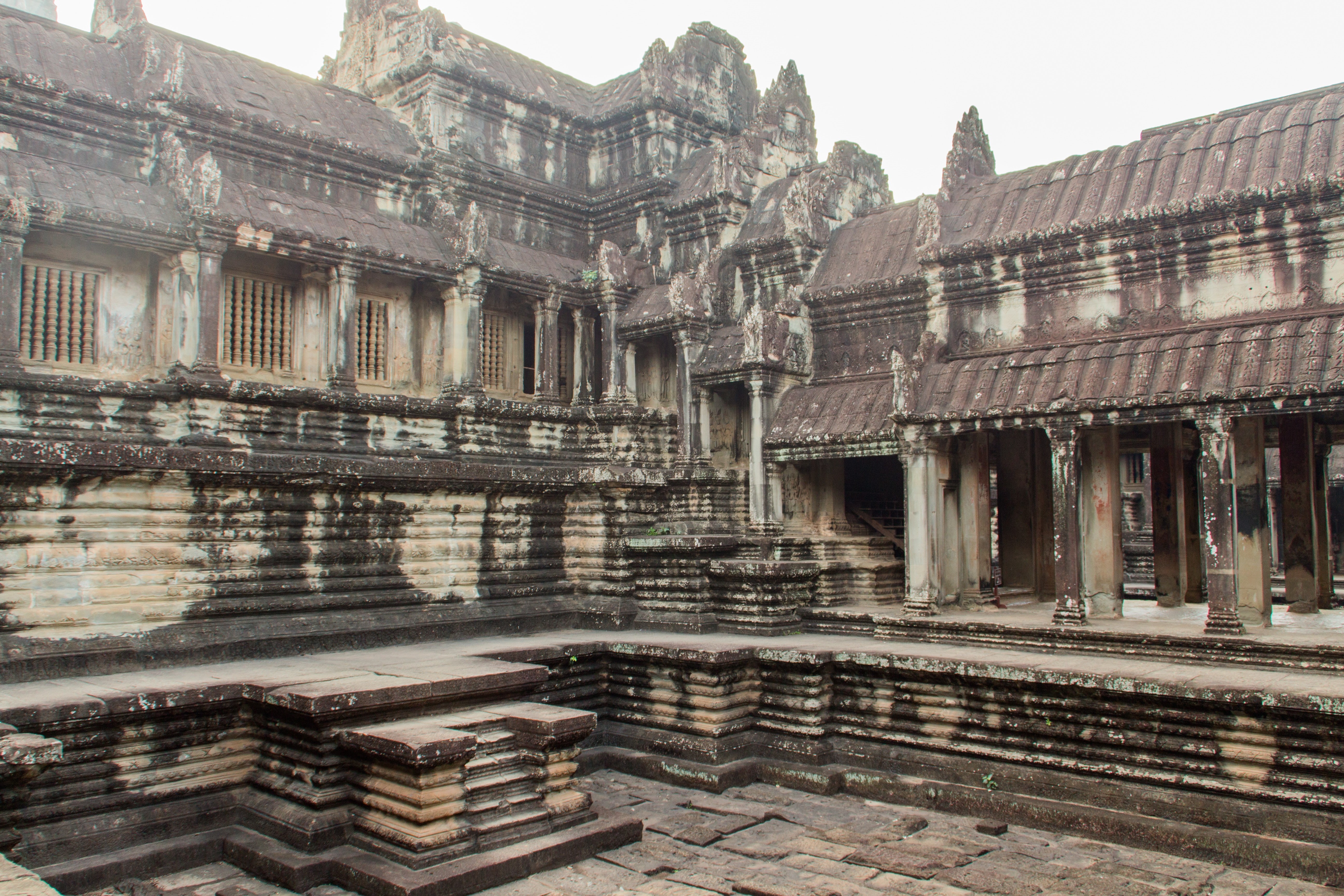 building exterior, the past, Angkor Wat, belief, sky, place of worship, travel, old, 5K, no people, building, old ruin, travel destinations, ruined, spirituality, HD Wallpaper