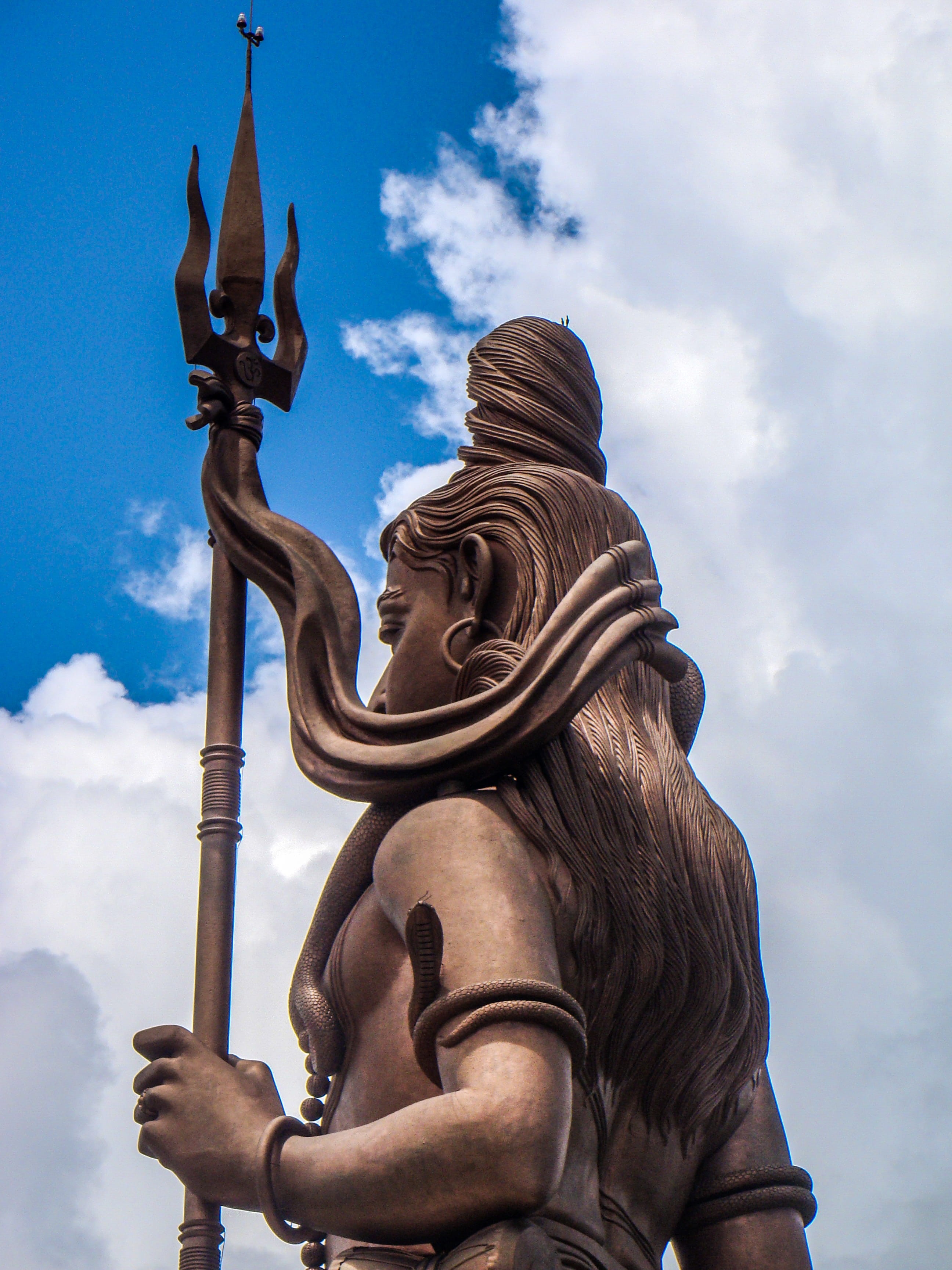 s3, sky, no people, spirituality, outdoors, statue, shaouraav, history, fine art statue, temple, day, ornate, 2K, craft, mahadev, art and craft, sanga, Phone HD Wallpaper
