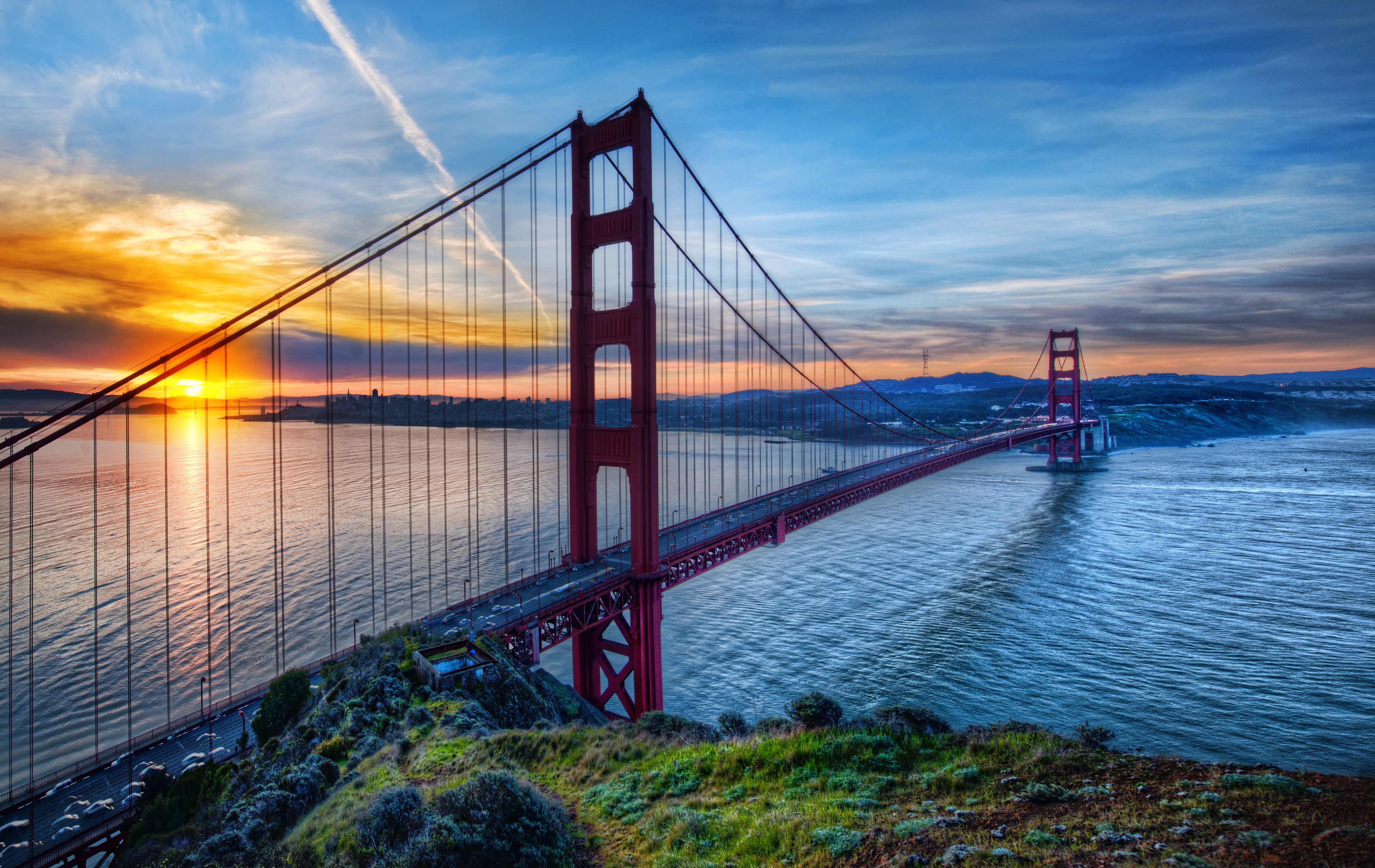 golden, 5K, gate, bridge, HD Wallpaper
