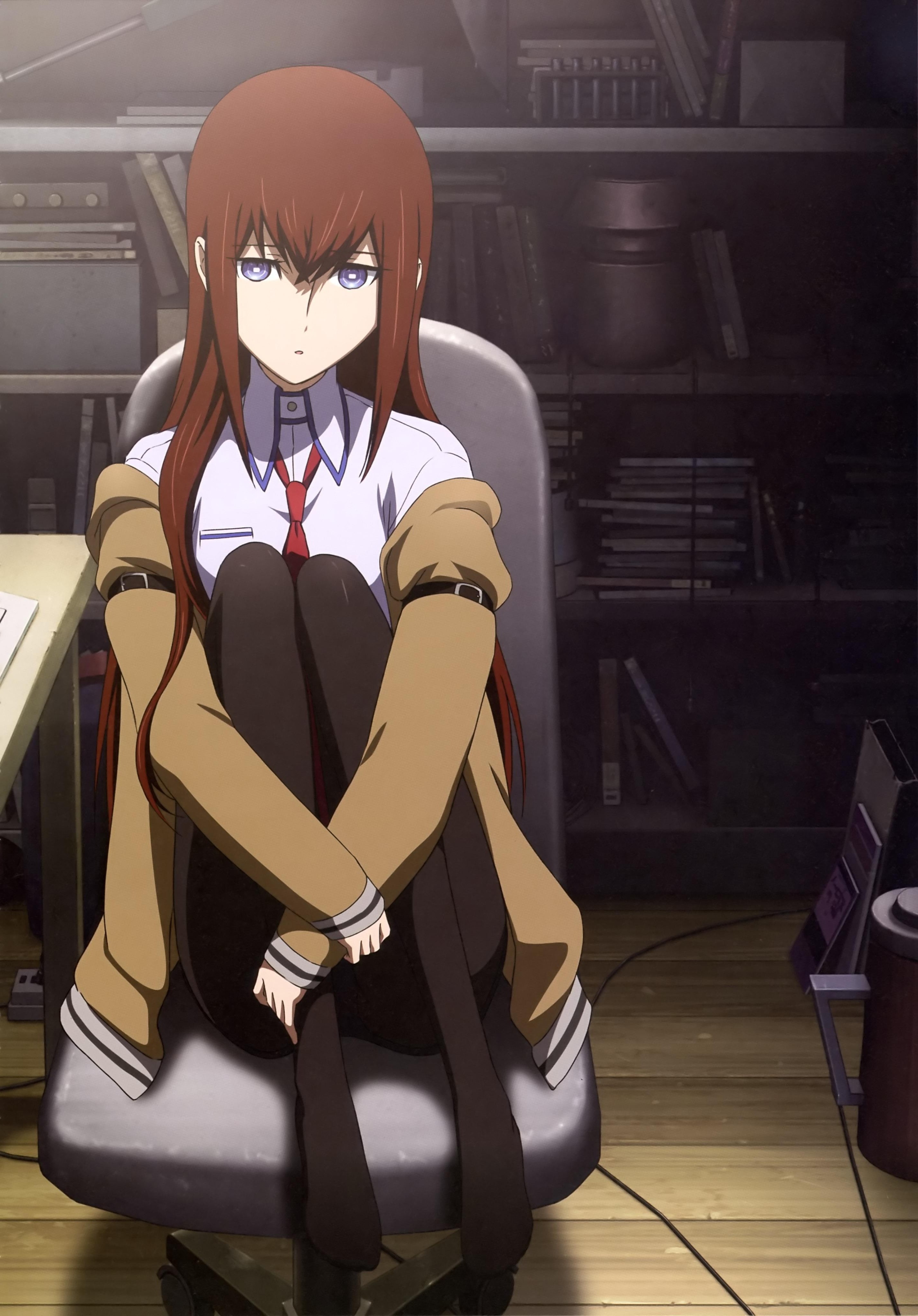 makise kurisu steinsgate anime girls, indoors, 4K, human representation, art and craft, full length, leisure activity, disguise, lifestyles, childhood, Phone HD Wallpaper