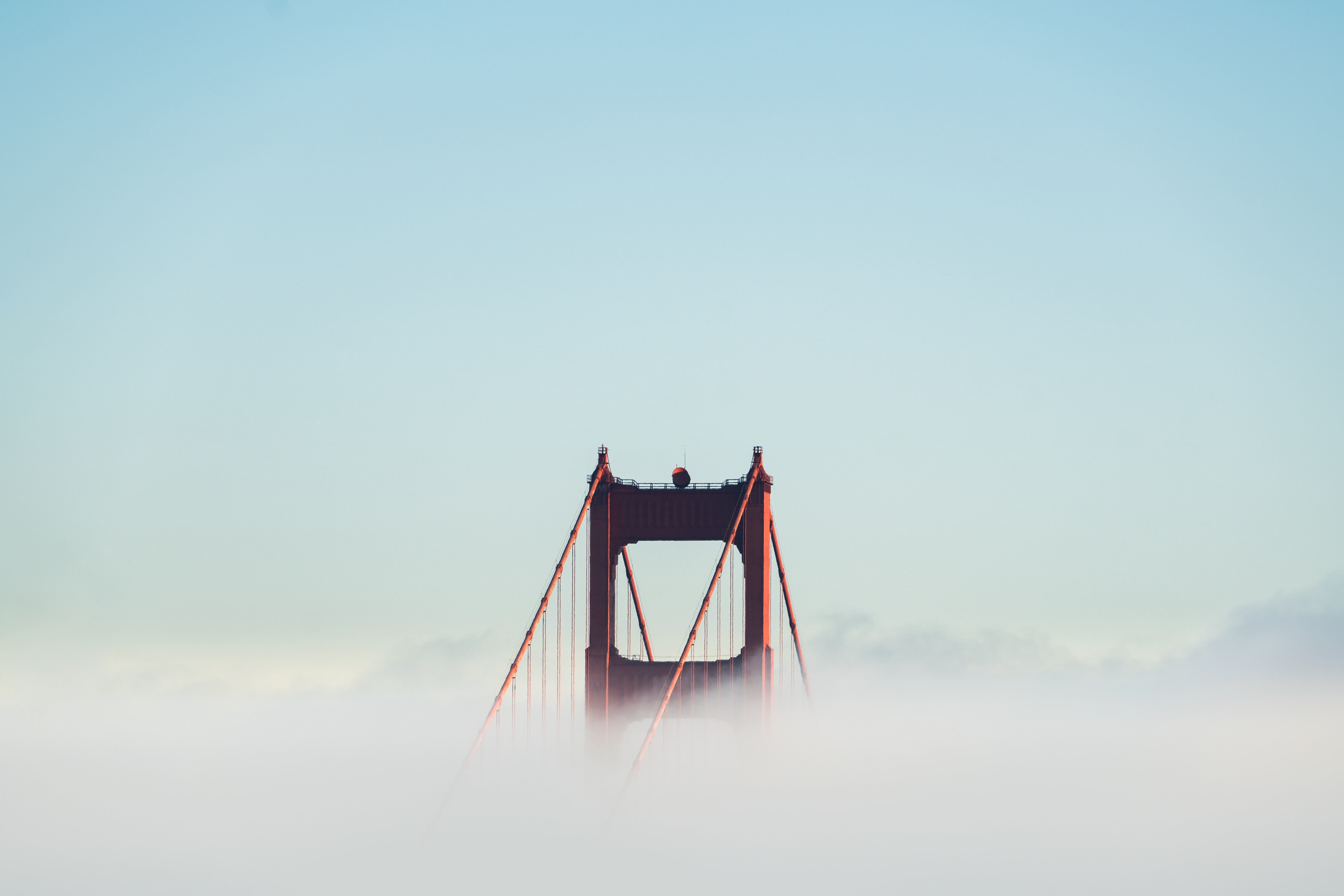 clear sky, architecture, transportation, connection, blue, san francisco, golden gates, copy space, 5K, francisco, sea, day, no people, clouds, golden, HD Wallpaper