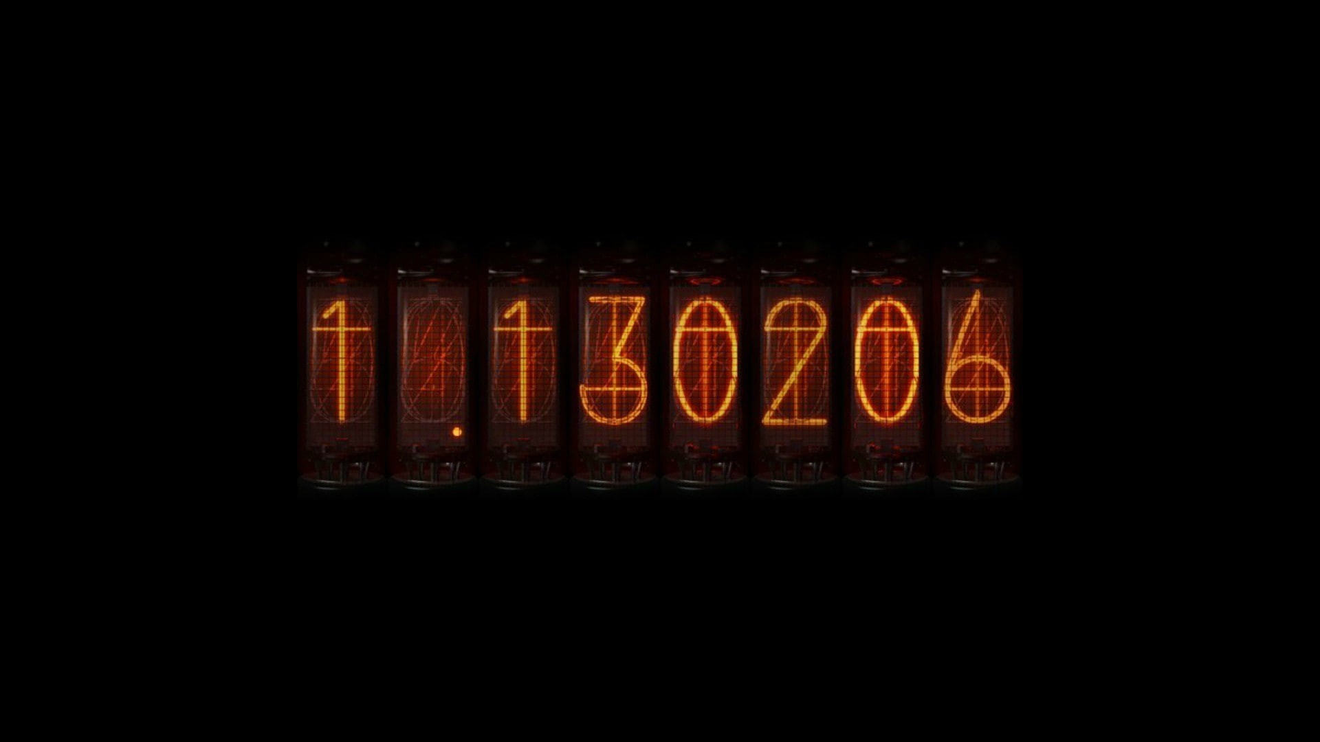 dark, lighting equipment, sign, 1080P, steinsgate anime time travel divergence meter nixie tubes, black background, business, technology, studio shot, HD Wallpaper