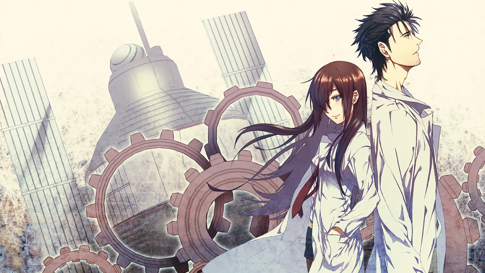 building exterior, anime, young women, built structure, Makise Kurisu, 1080P, day, architecture, anime boys, nature, city, beautiful woman, lifestyles, HD Wallpaper