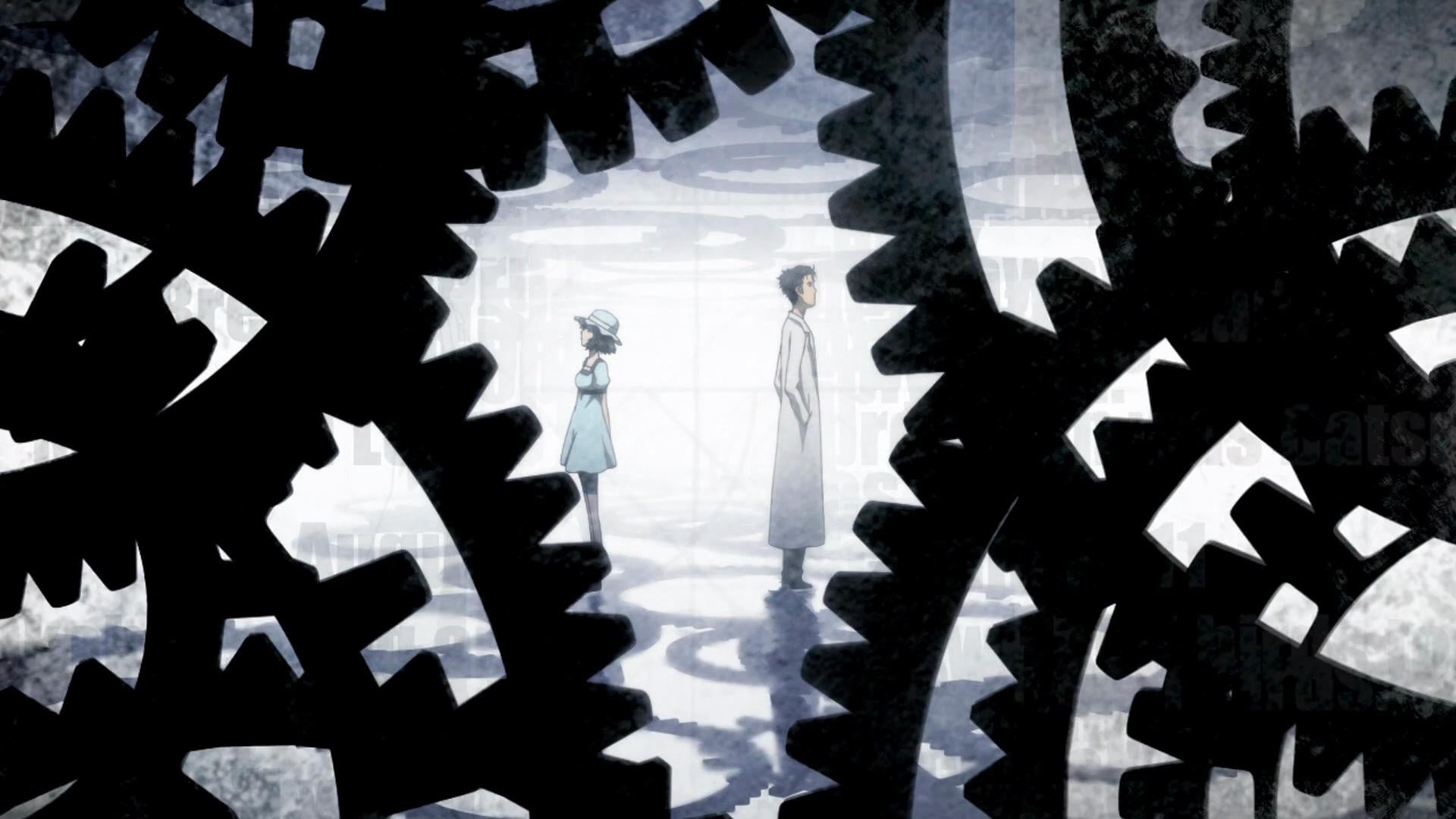 communication, built structure, Steins;Gate, pattern, silhouette, reflection, nature, shape, transparent, anime, full frame, black color, day, architecture, HD Wallpaper