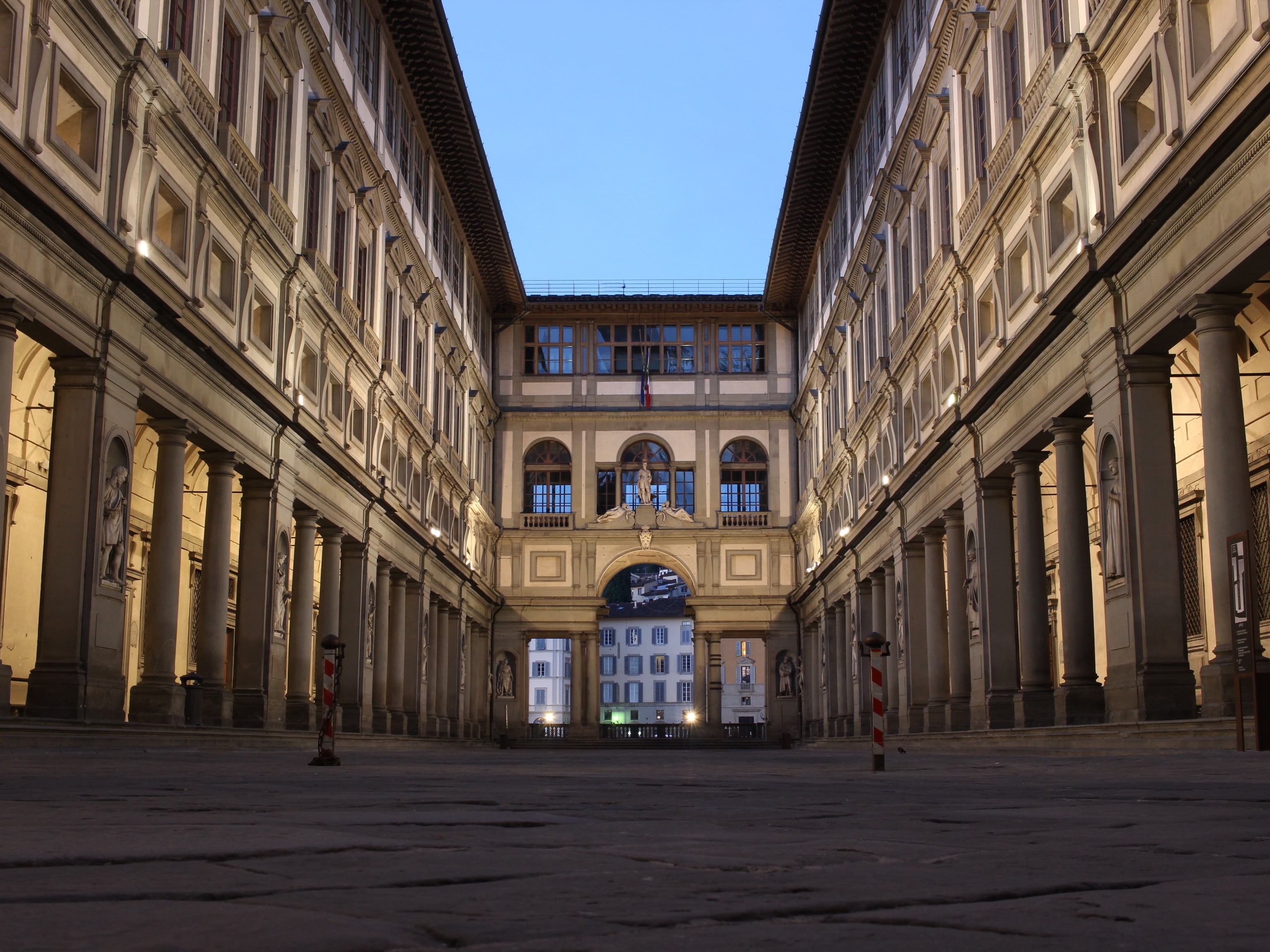 2K, concrete, florence, the past, history, building exterior, clear sky, architecture, nature, galleria degli uffizi, italy, travel destinations, window, HD Wallpaper