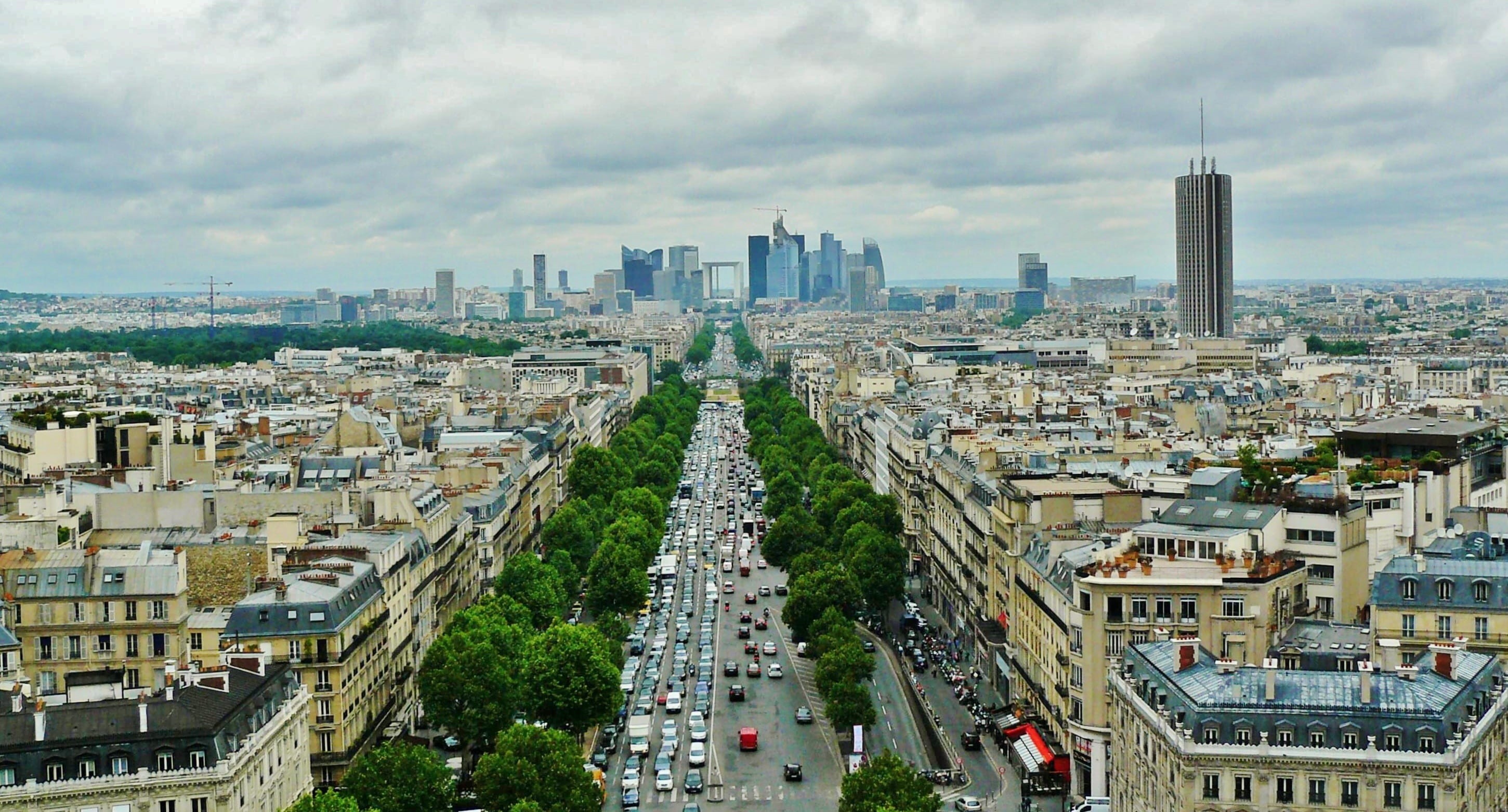 city of London, famous Place, la defense, europe, cityscape, city street, no people, panoramic view from the arc de triomphe, office building exterior, HD Wallpaper