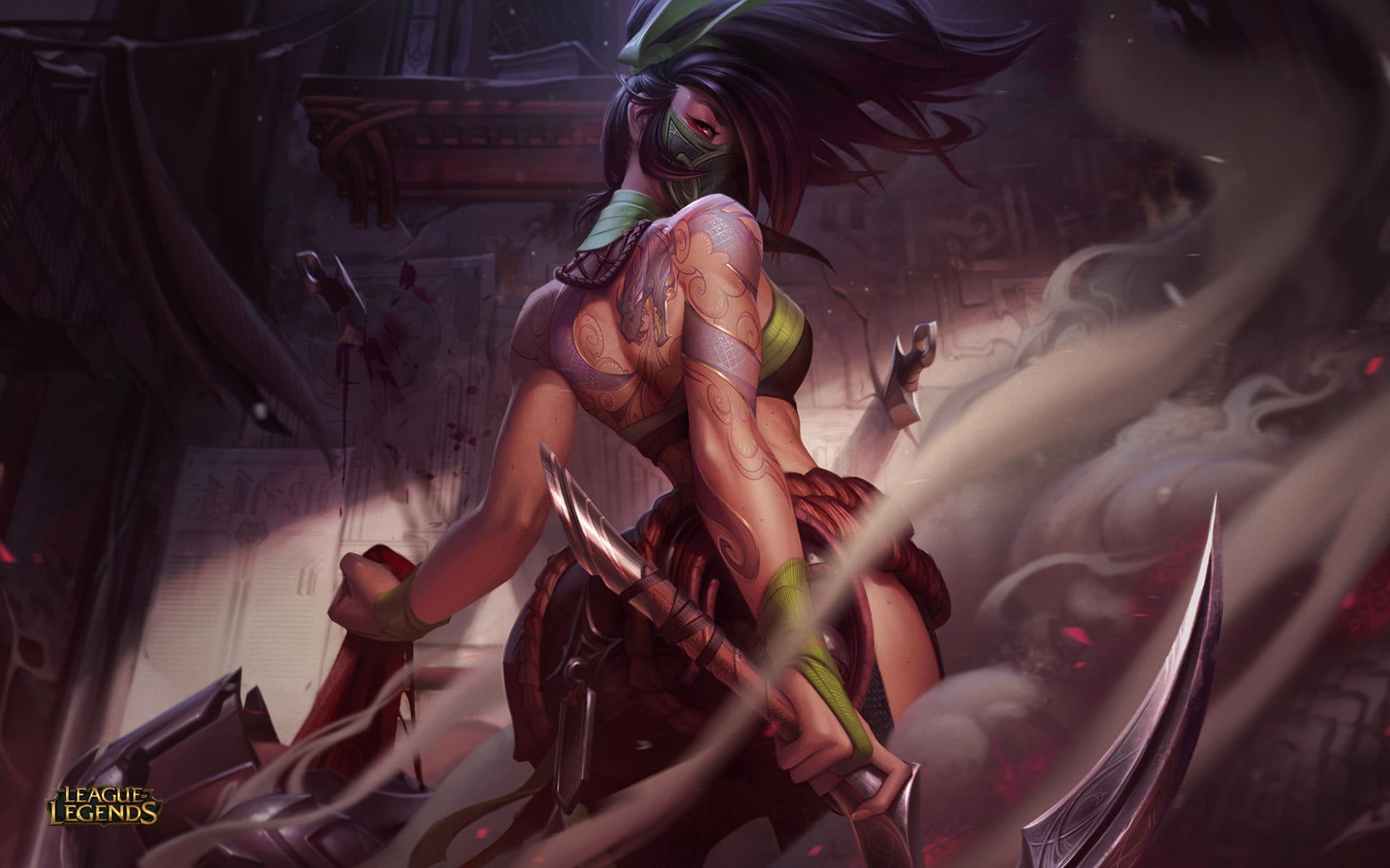 video games, Akali(League of Legends), indoors, arts culture and entertainment, 1080P, females, performance, lifestyles, Summoners Rift, stage, clothing, HD Wallpaper