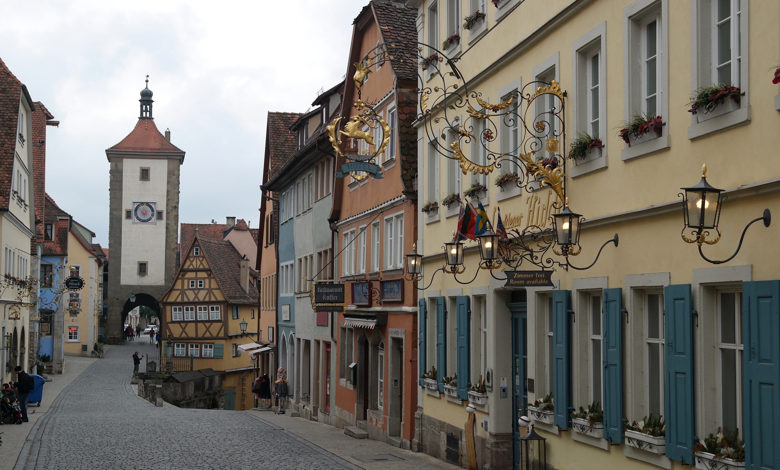 area, Plansin, street, arch, Germany, tower Siebersturm, home, Rothenburg Ob der Tauber, watch, 2K, Bayern, HD Wallpaper