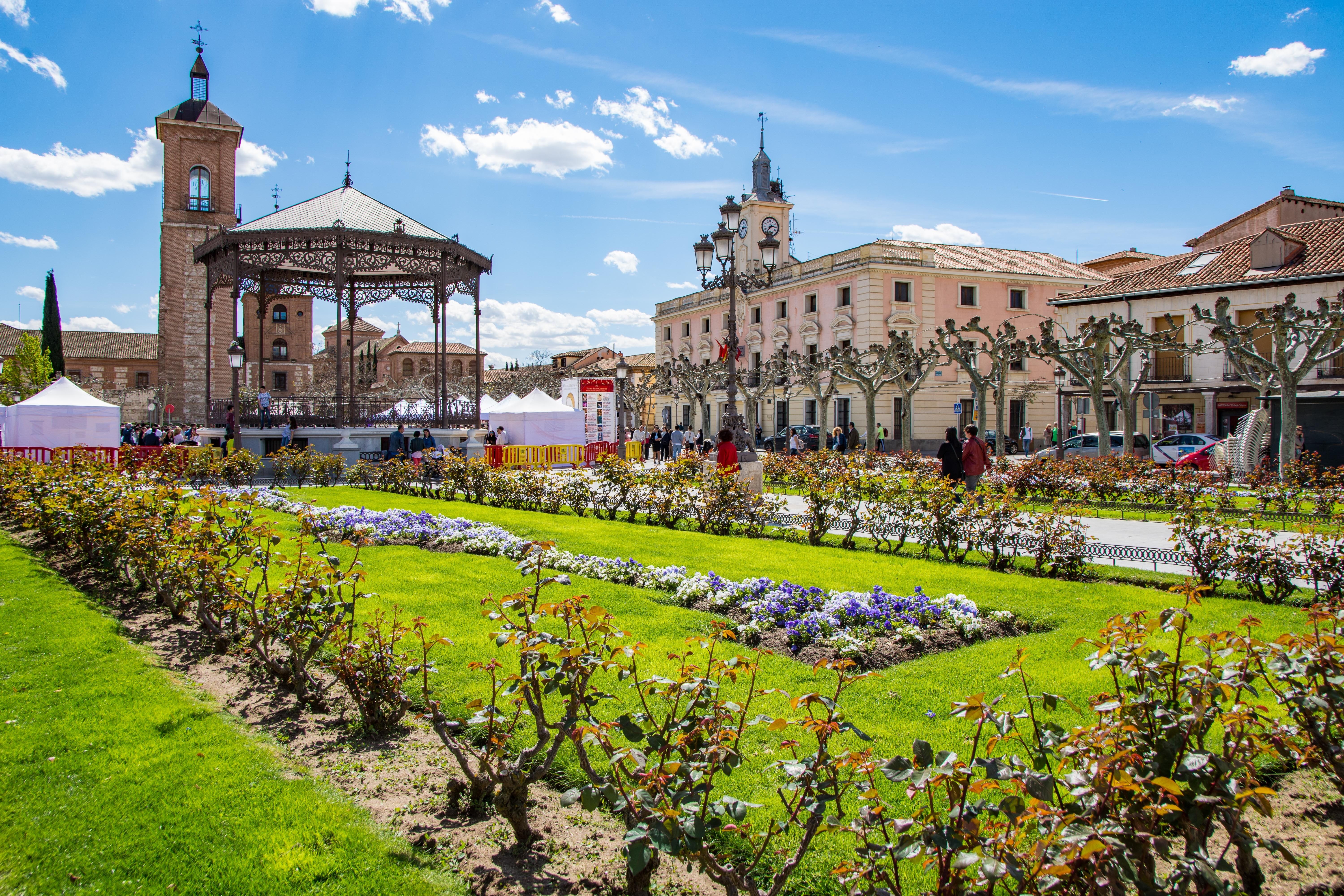 building exterior, outdoor, cervantes, religion, house, european, tower, plant, urban, old, 5K, europe, location, alcala, unesco, spain, heritage, cloud - sky, HD Wallpaper