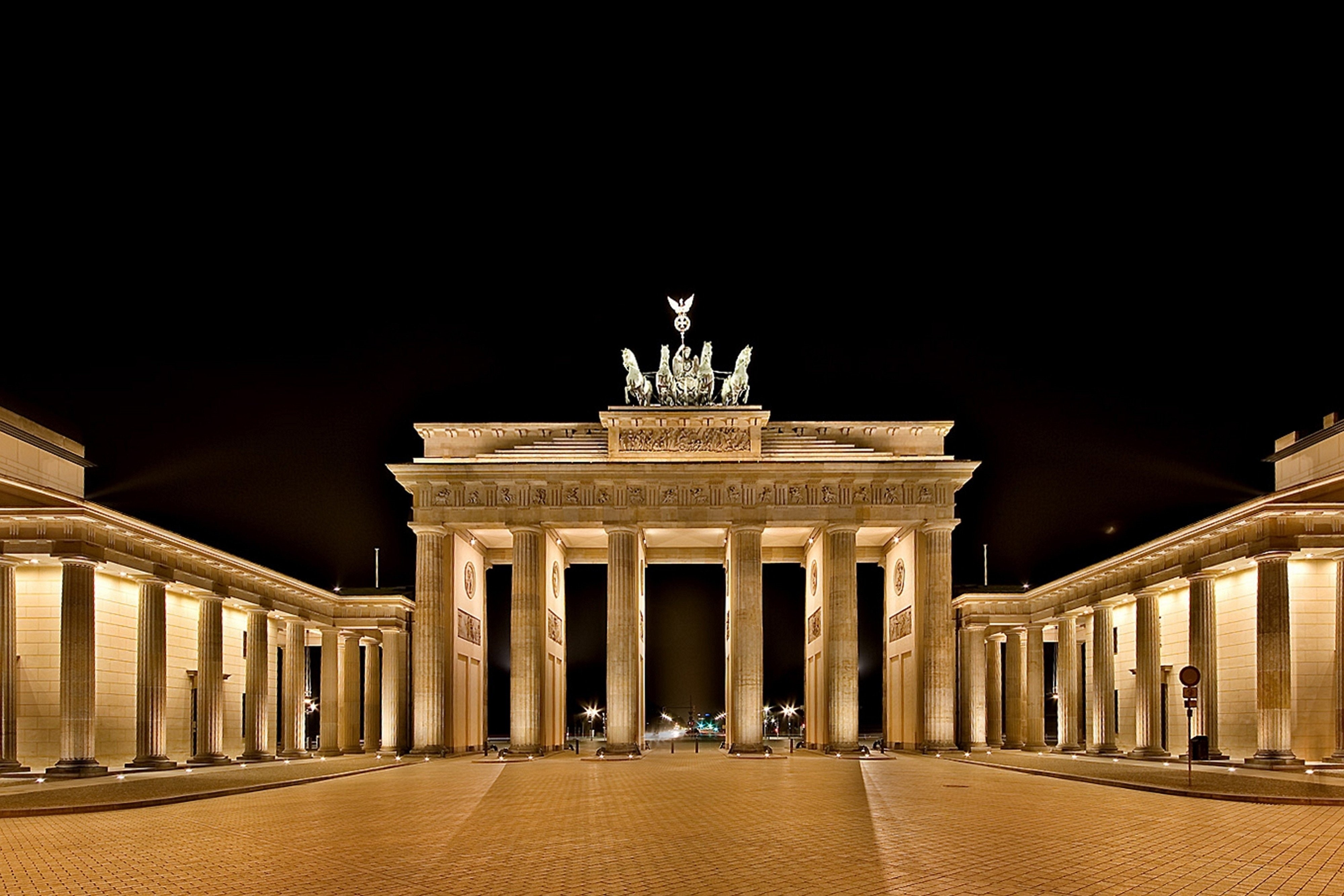 night, brandenburg, germany, euope, 4K, city, monument, berlin, gate, HD Wallpaper
