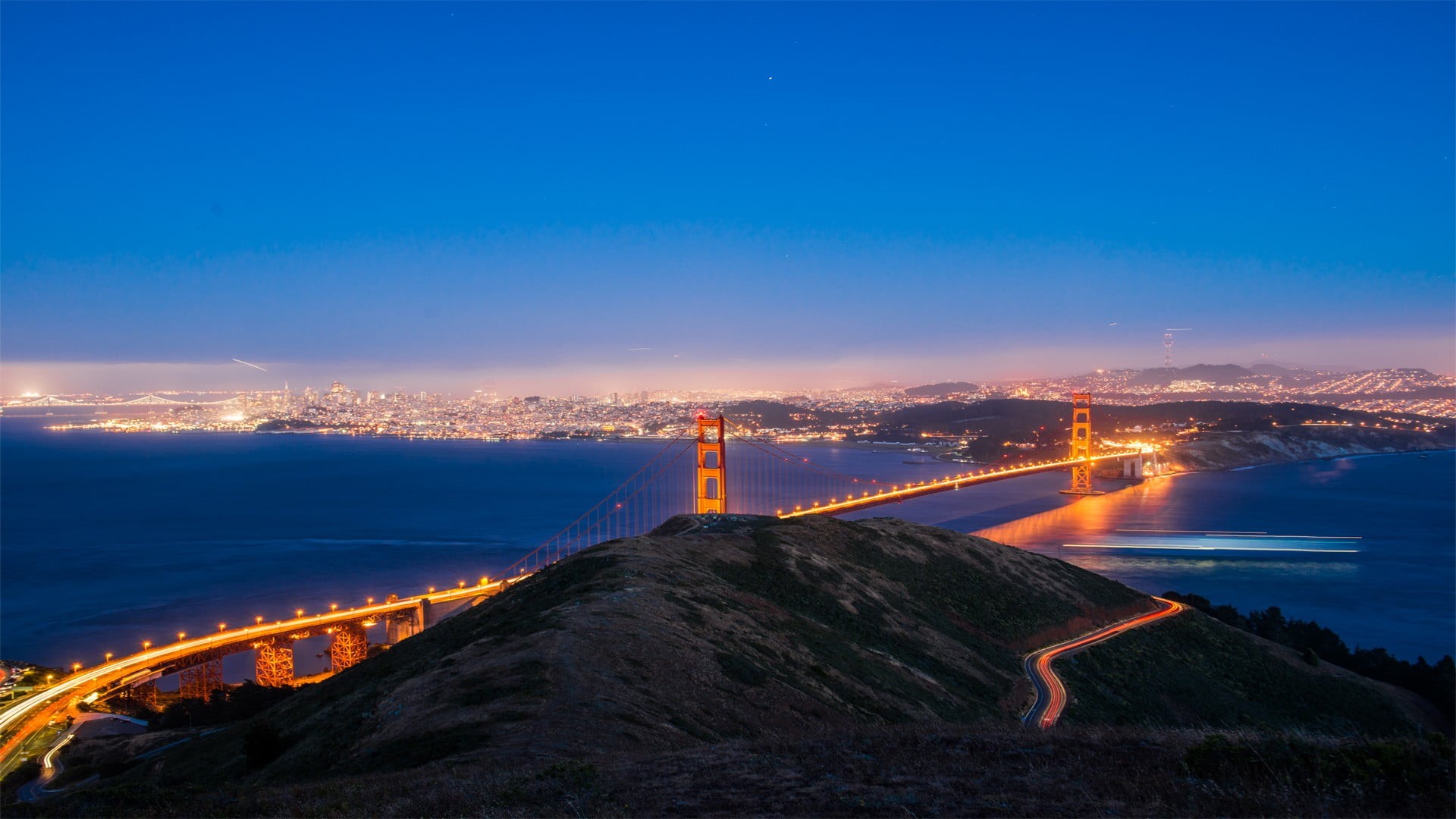 city, travel destinations, building exterior, building, San Francisco, gate, 1080P, built structure, sky, scenics - nature, bridge, nature, sea, beauty in nature, HD Wallpaper