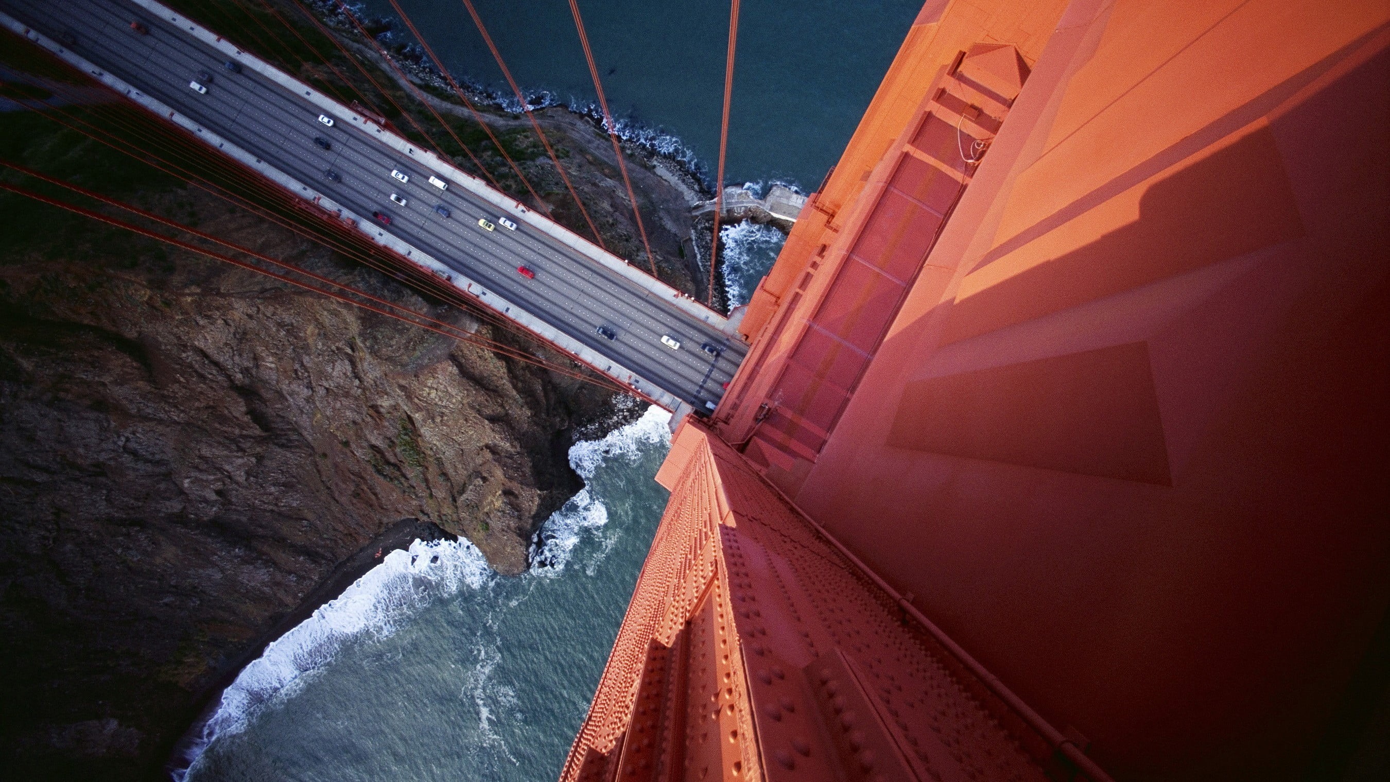 california, travel, high angle view, rock, cliff, golden, no people, mode of transportation, outdoors, transportation, connection, architecture, gate, rock formation, HD Wallpaper