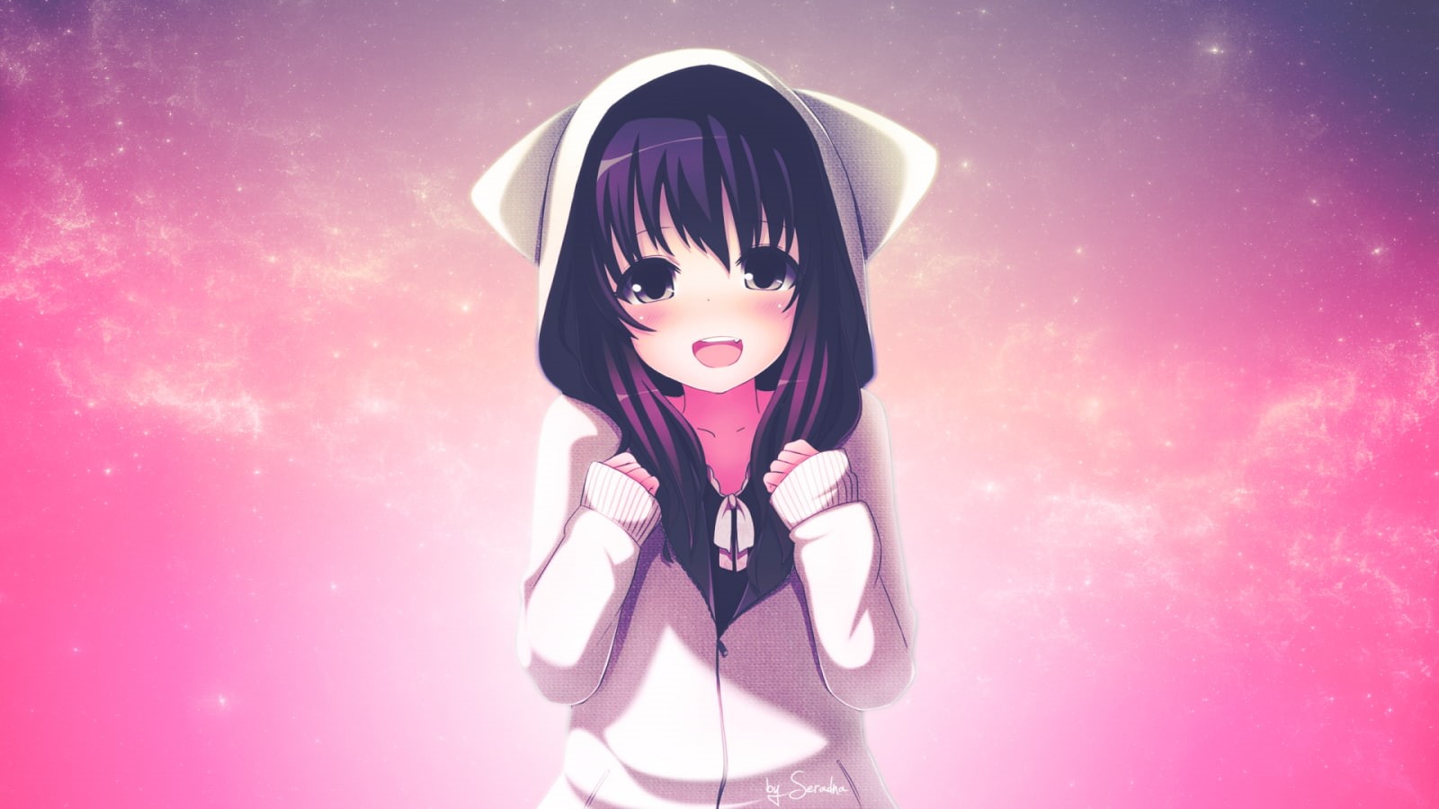 open mouth, anime, 720P, anime girls, hoods, Anima: Gate of Memories, HD Wallpaper