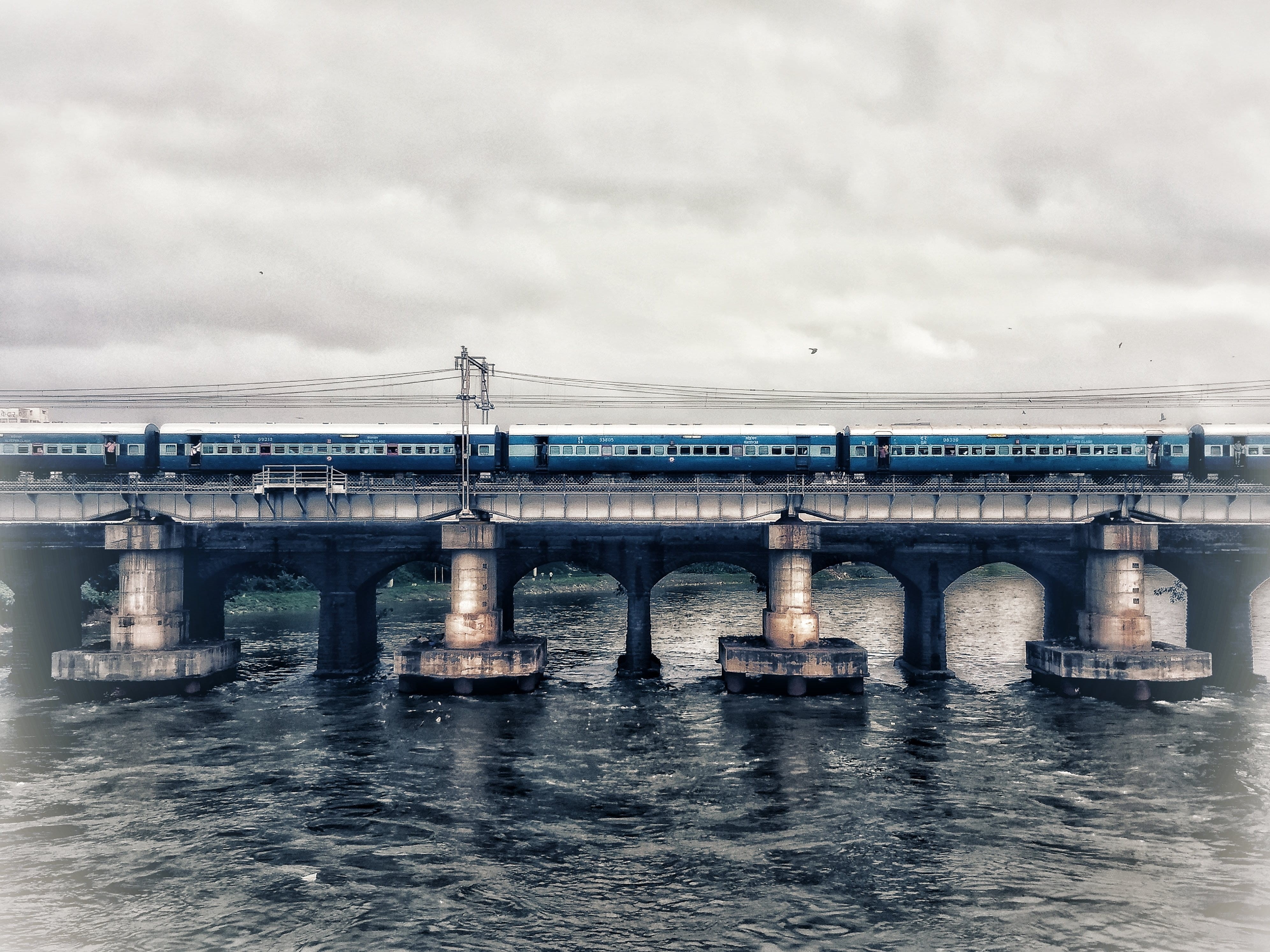 cloud - sky, nature, india, connection, city, sky, architectural column, building exterior, arch bridge, outdoors, 4K, architecture, waterfront, bridge - man made structure, HD Wallpaper
