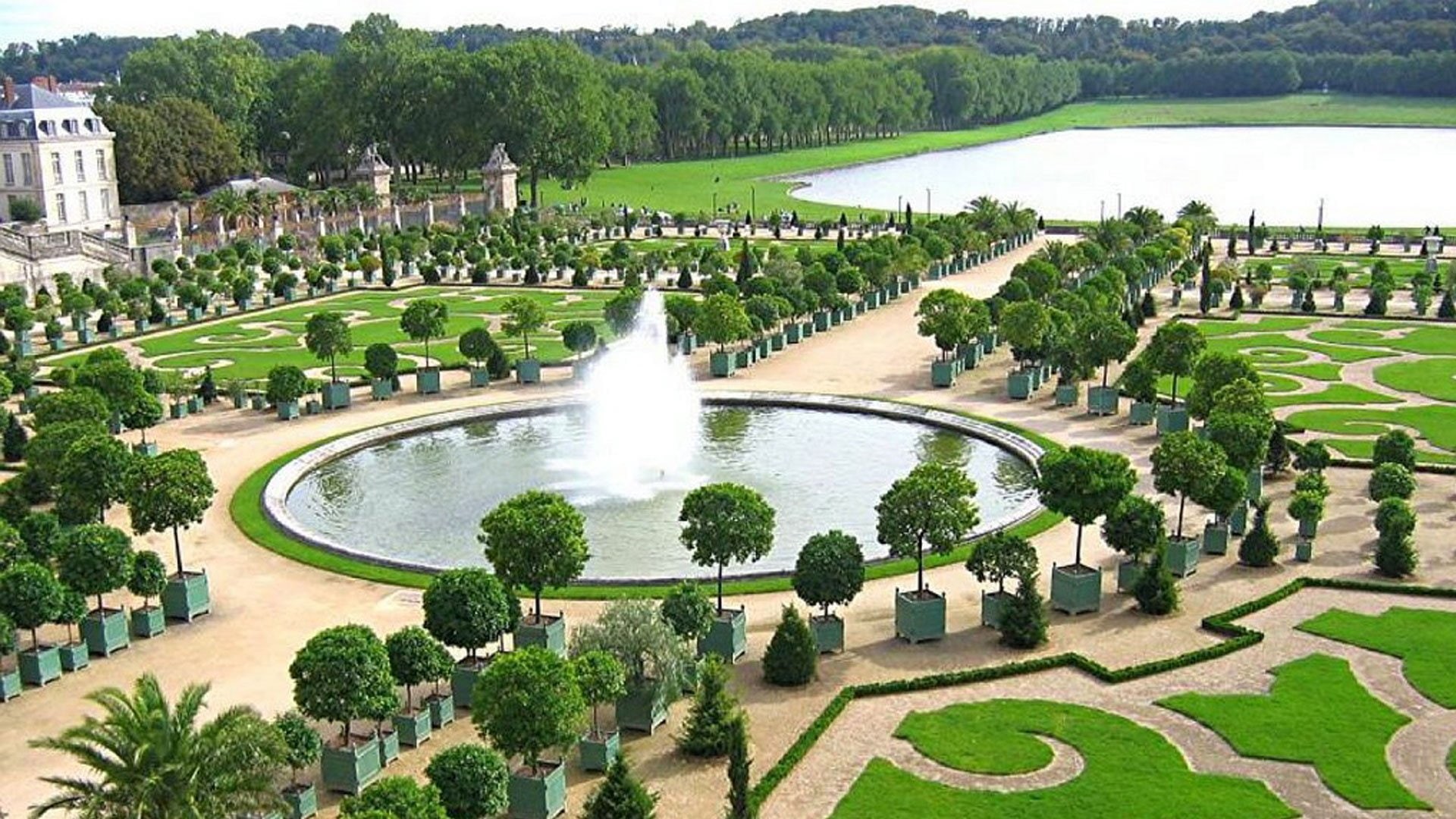 palace, france, 1080P, versailles, chateau, fountain, building, garden, french, HD Wallpaper
