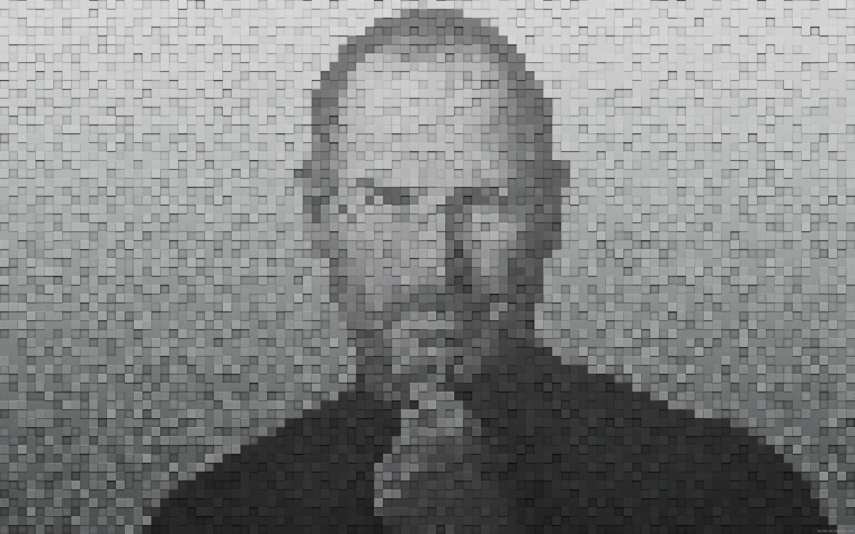 pixels, apple, pixel, cubic, celebrity, jobs, steve, 2K, HD Wallpaper