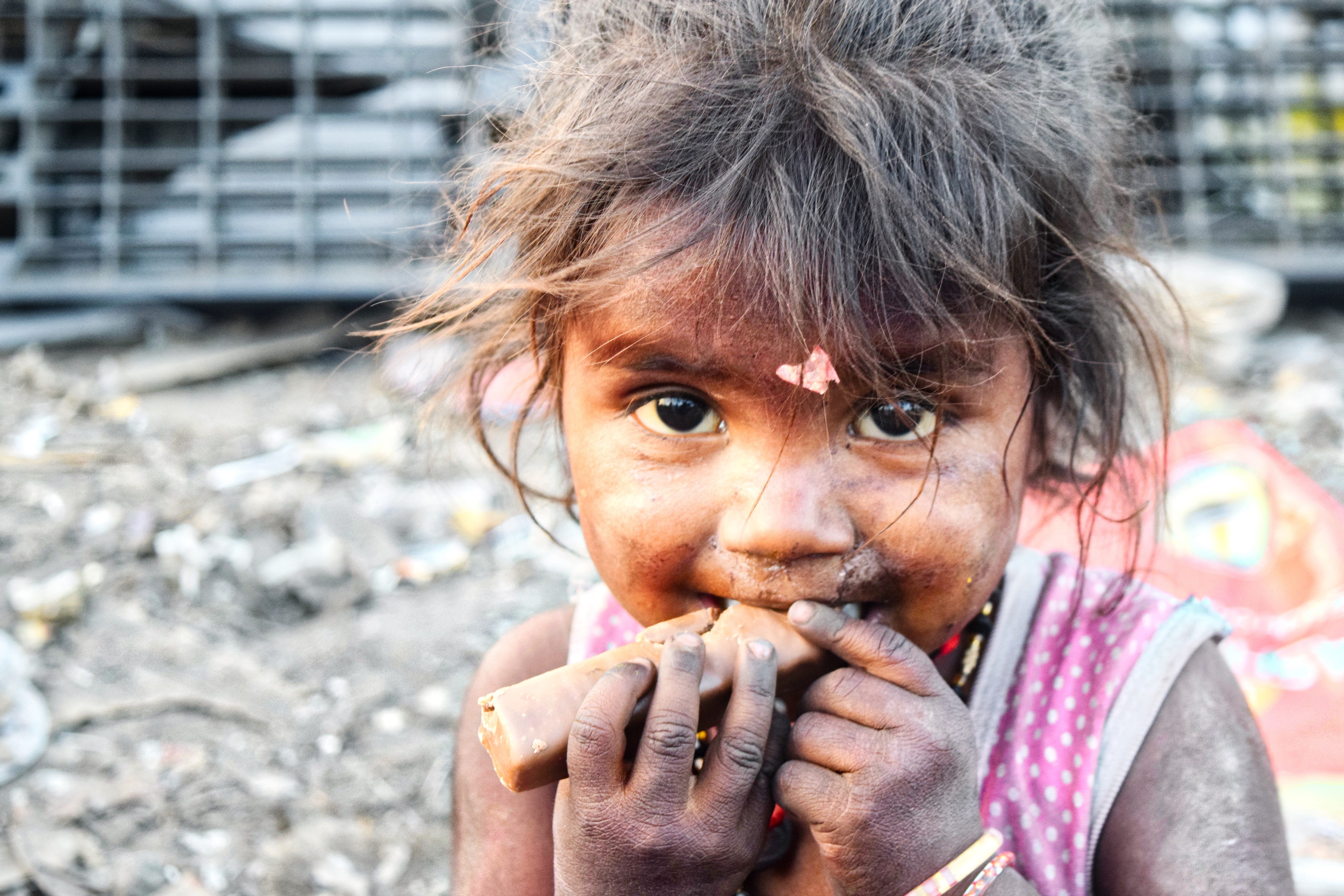 slums, dirty, hungry, kid, lovely, close-up, pink, colorful, 5K, wearing, help, real people, poor, front view, culture, social issues, focus on foreground, HD Wallpaper