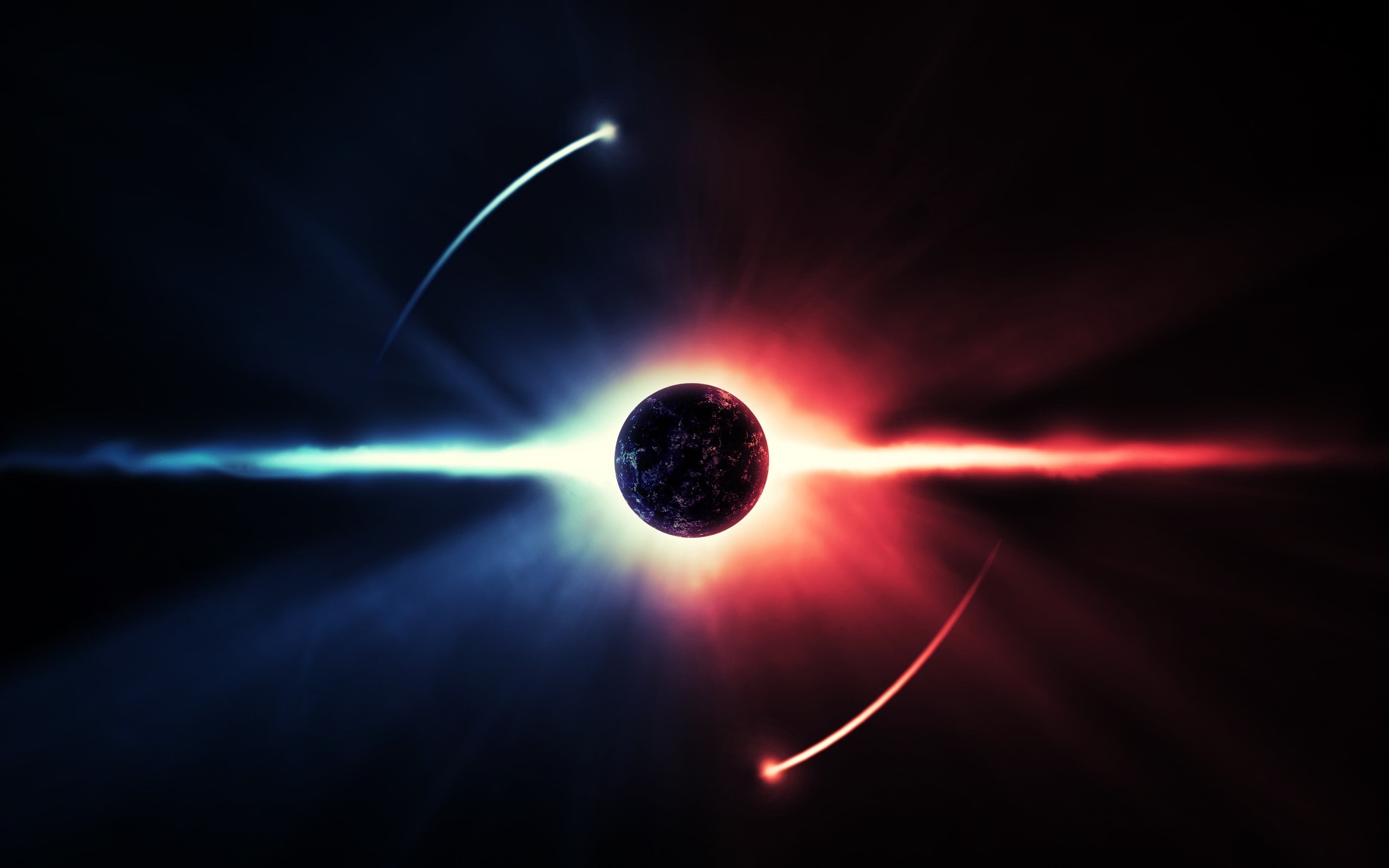 art, yang, 2K, stars, planets, outer, Yin Yang, hd, renders, artwork, space, yin, outer space, HD Wallpaper