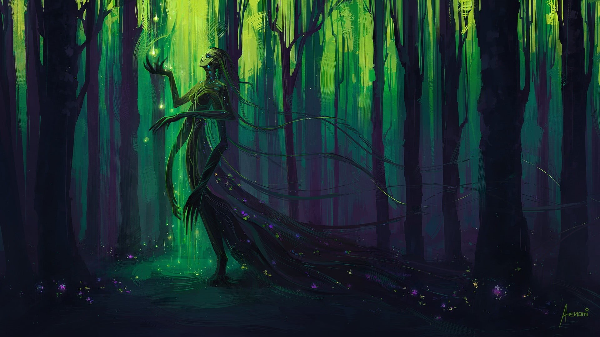 Fiction, Forest of Memories, Forest, Aenami, Alena Aenam The, by Aenami, Aenami Art, Figure, by Alena Aenami, 1080P, Art, HD Wallpaper