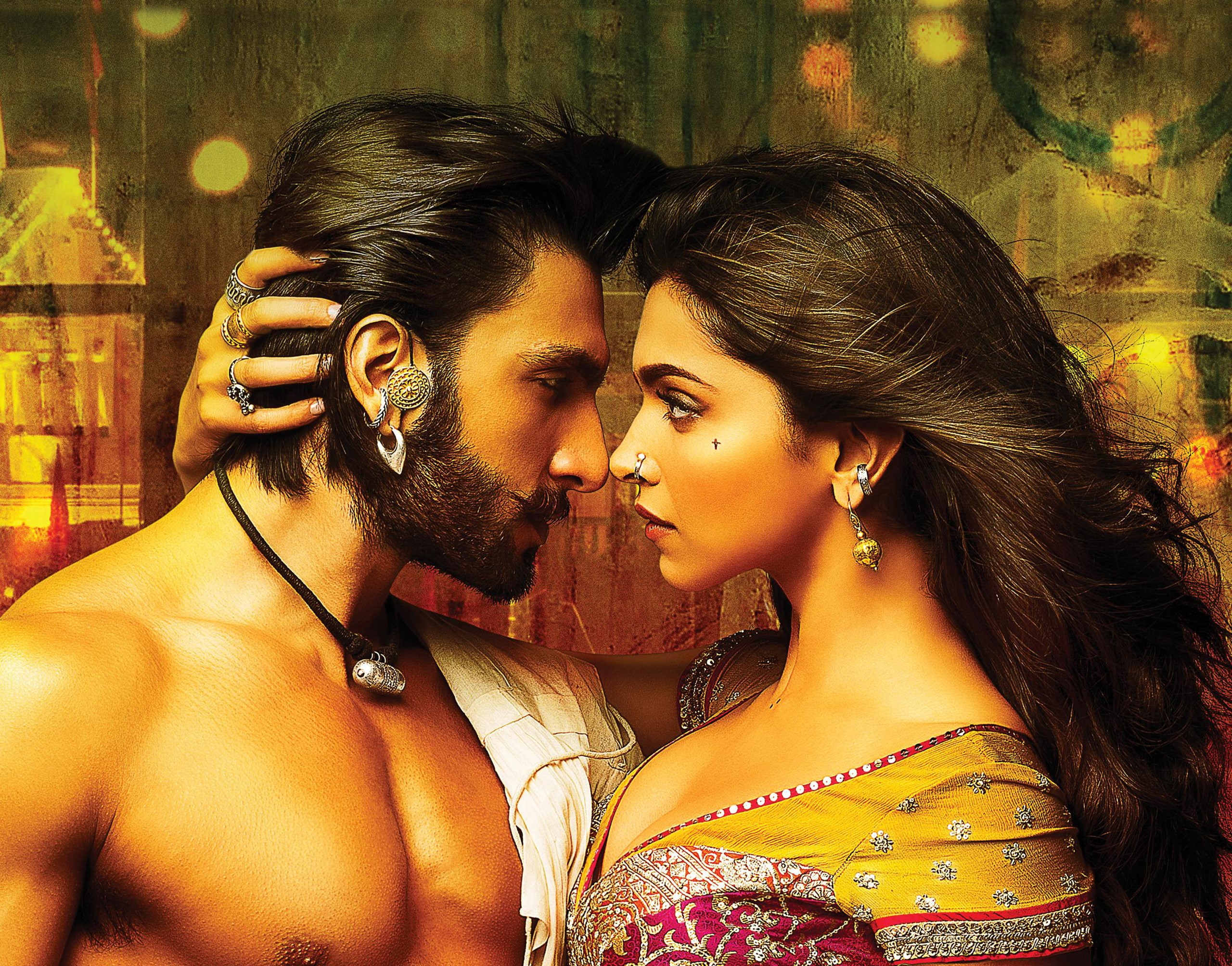 women, black hair, young men, positive emotion, Goliyon Ki Rasleela Ram-Leela, beauty, togetherness, beautiful woman, 2K, couple - relationship, men, Ranveer Singh, HD Wallpaper