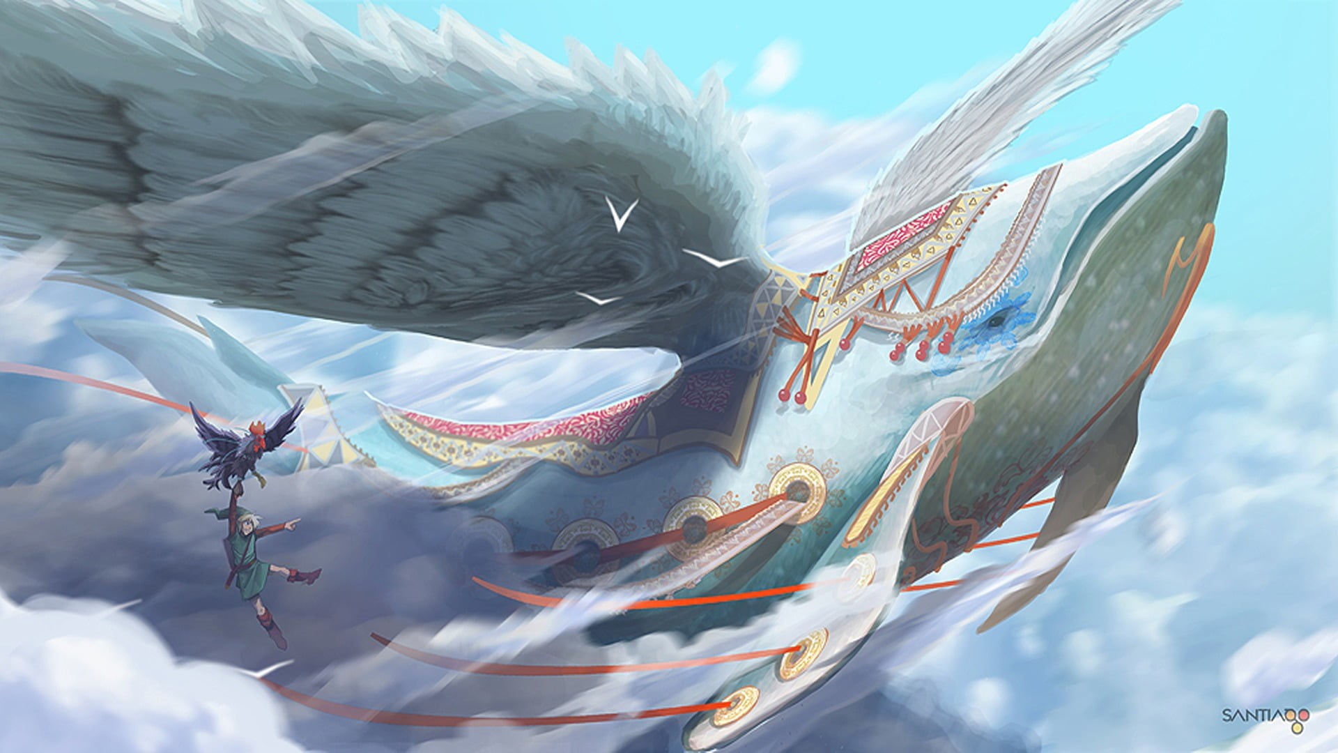 art and craft, multi colored, wind, The Legend of Zelda, video games, artwork, no people, game, animal, nature, Link, the legend of zelda: skyward sword, HD Wallpaper