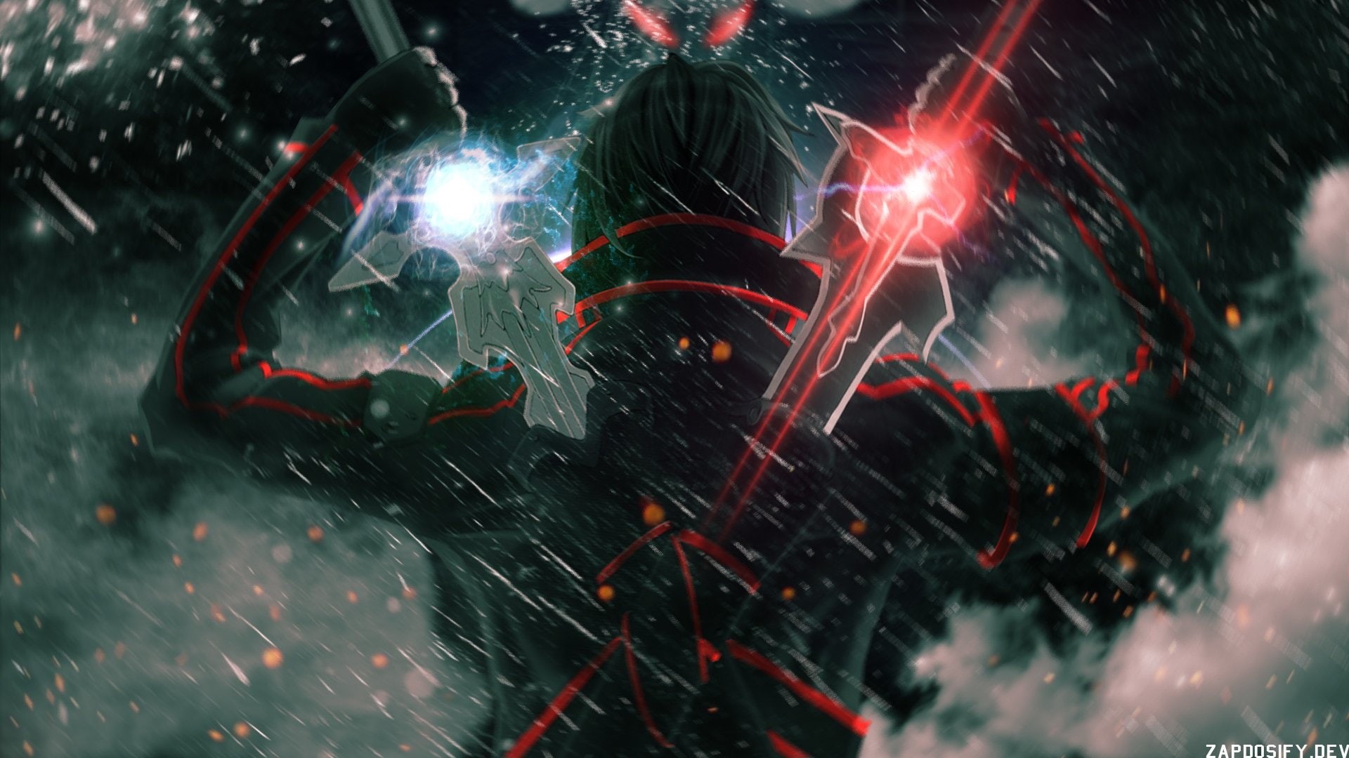 sword, 1080P, holding, digital, person, Sword Art Online, Kazuto Kirigaya, HD Wallpaper