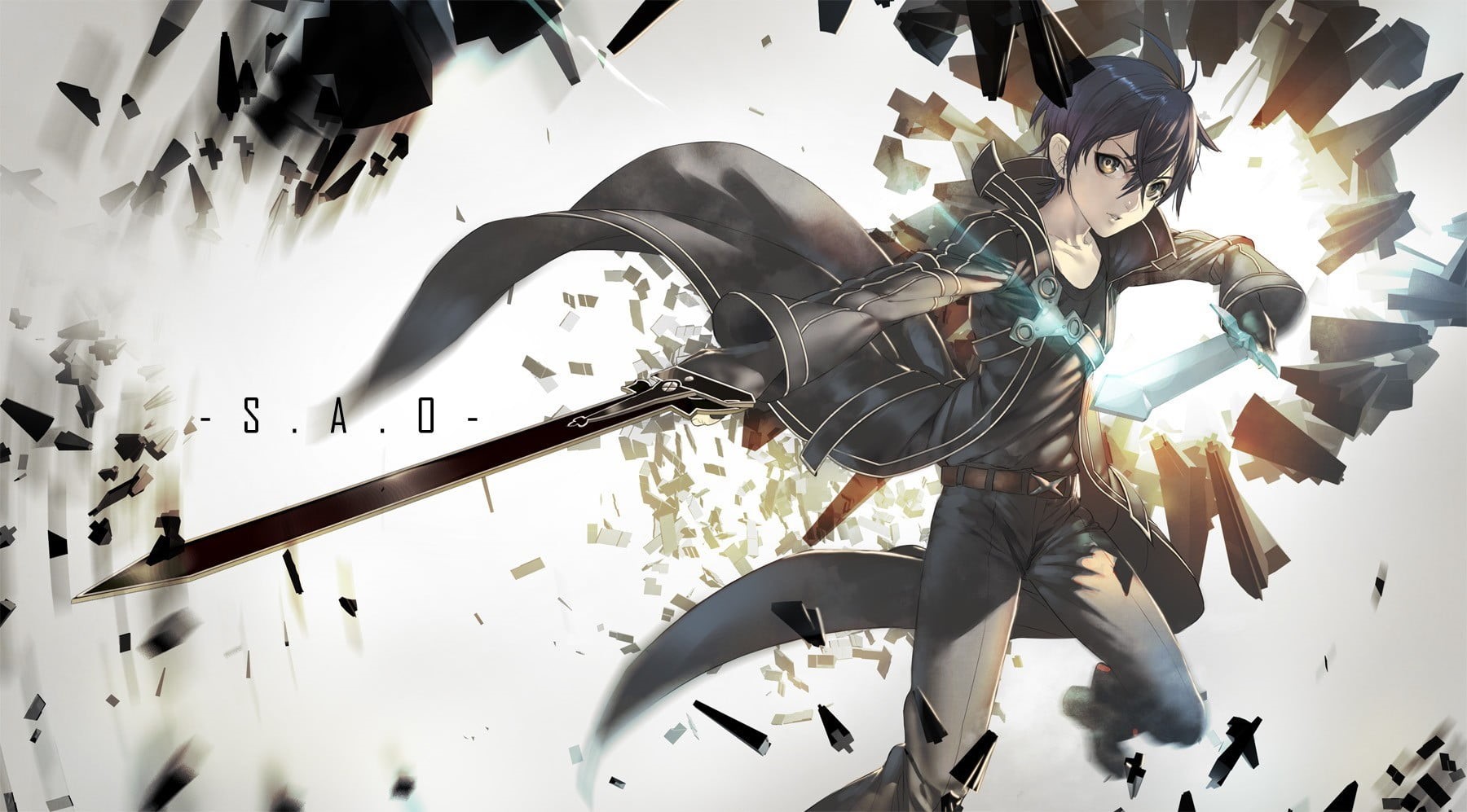low angle view, animal wildlife, man, bird, Sword Art Online, 720P, no people, human representation, vertebrate, art and craft, outdoors, representation, HD Wallpaper
