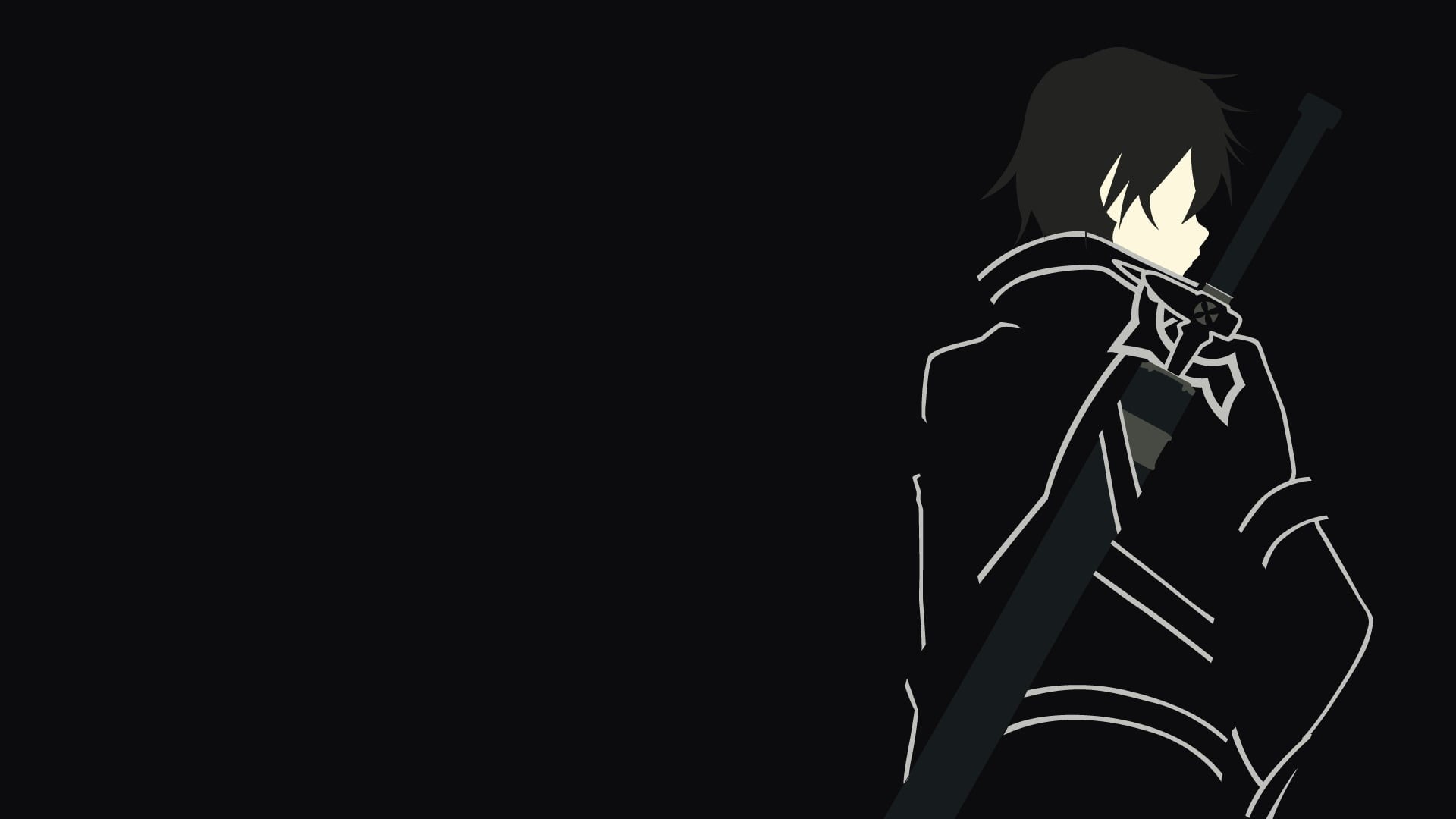 black background, copy space, human representation, cut out, indoors, vector, lifestyles, minimalism, Sword Art Online, male, representation, HD Wallpaper
