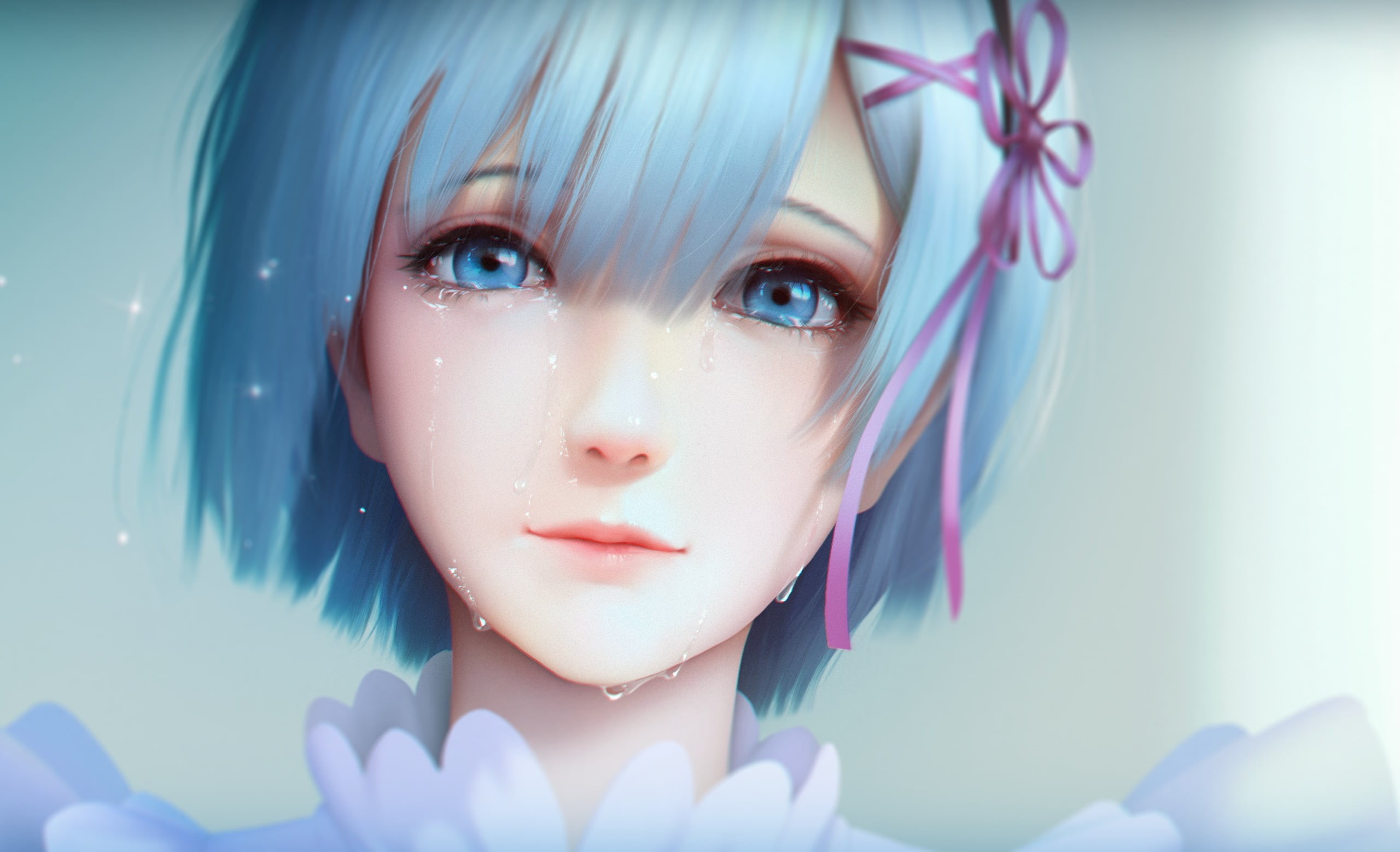  2K, hair, character, female, Rem (Re: Zero), anime, blue, Re:Zero Kara Hajimeru Isekai Seikatsu, short, HD Wallpaper