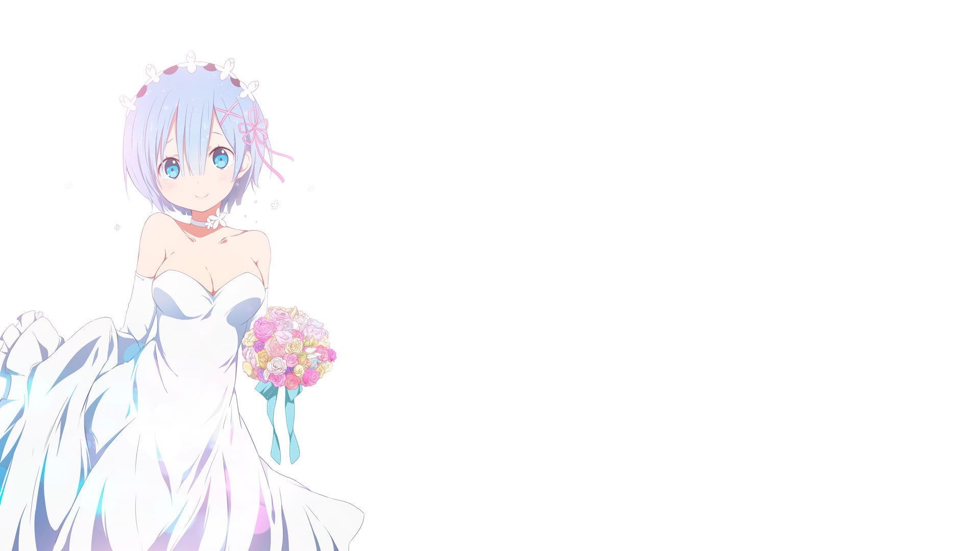 multi colored, women, dress, studio shot, Re:Zero Kara Hajimeru Isekai Seikatsu, wig, headshot, indoors, doll, human representation, copy space, Rem (Re: Zero), HD Wallpaper