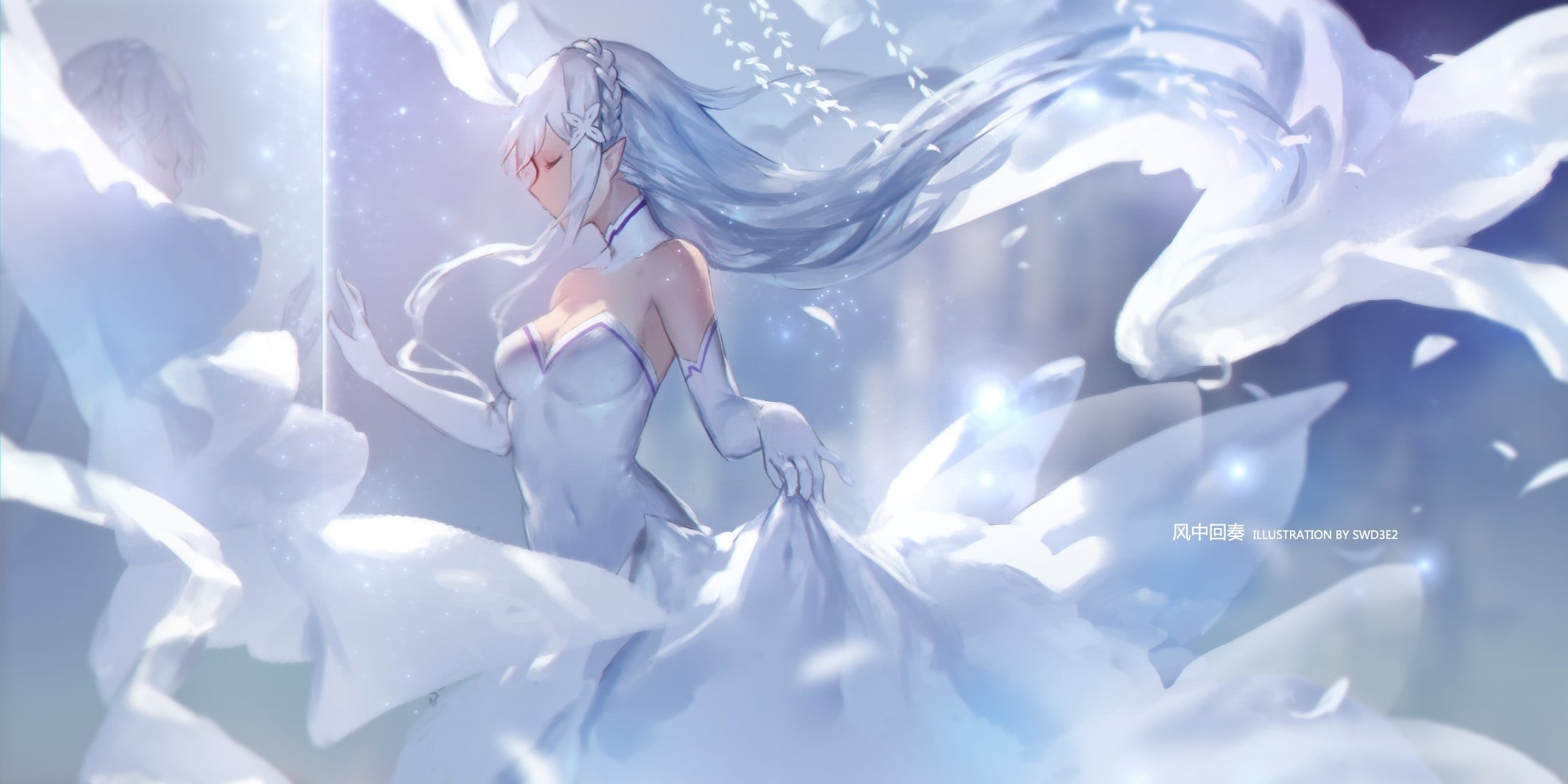 beauty in nature, Re:Zero Kara Hajimeru Isekai Seikatsu, white color, young adult, sunlight, women, environment, 1080P, young women, outdoors, water, close-up, HD Wallpaper