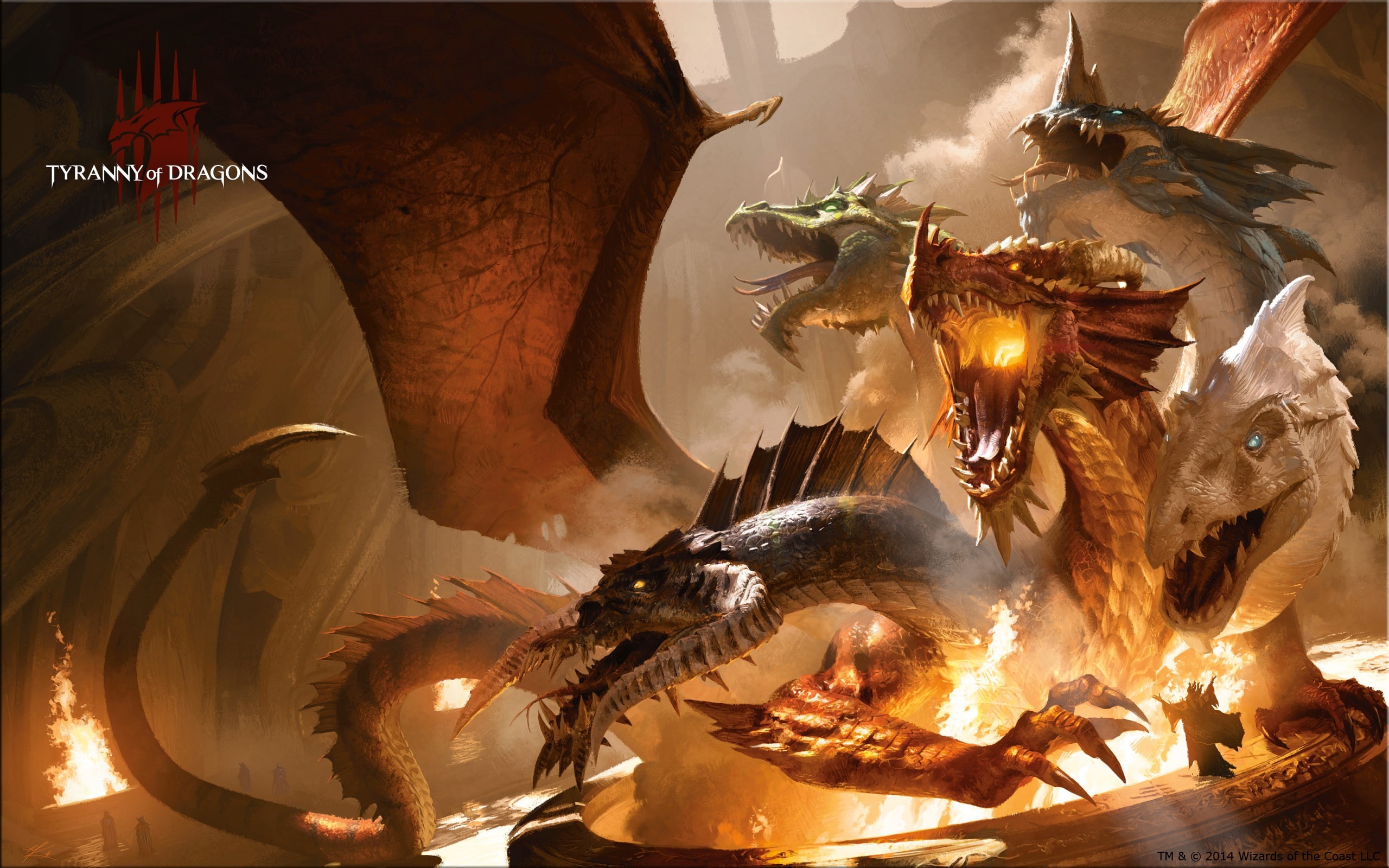 dragon, Dungeons and Dragons, tiamat, fantasy art, artwork, 2K, HD Wallpaper