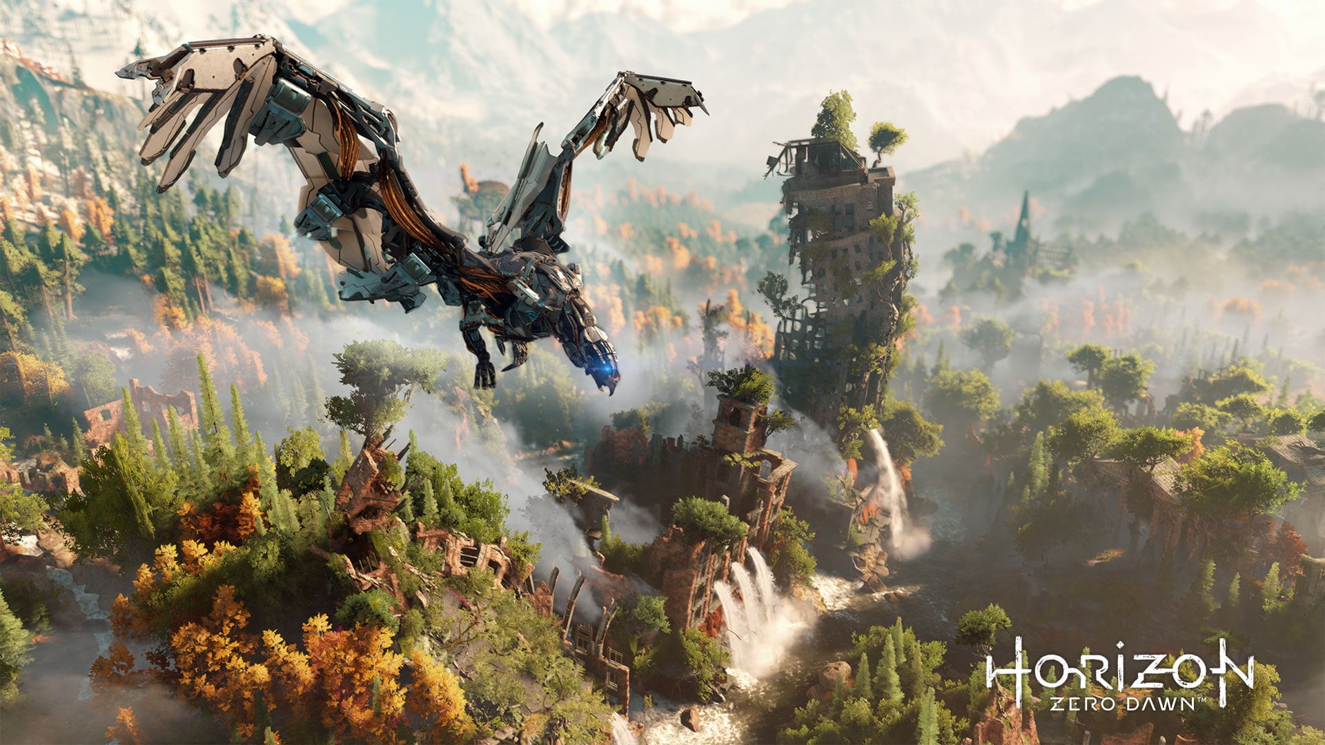 dawn, horizon, no people, day, mountain, Horizon: Zero Dawn, 1080P, environment, nature, outdoors, plant, tranquil scene, zero, beauty in nature, HD Wallpaper