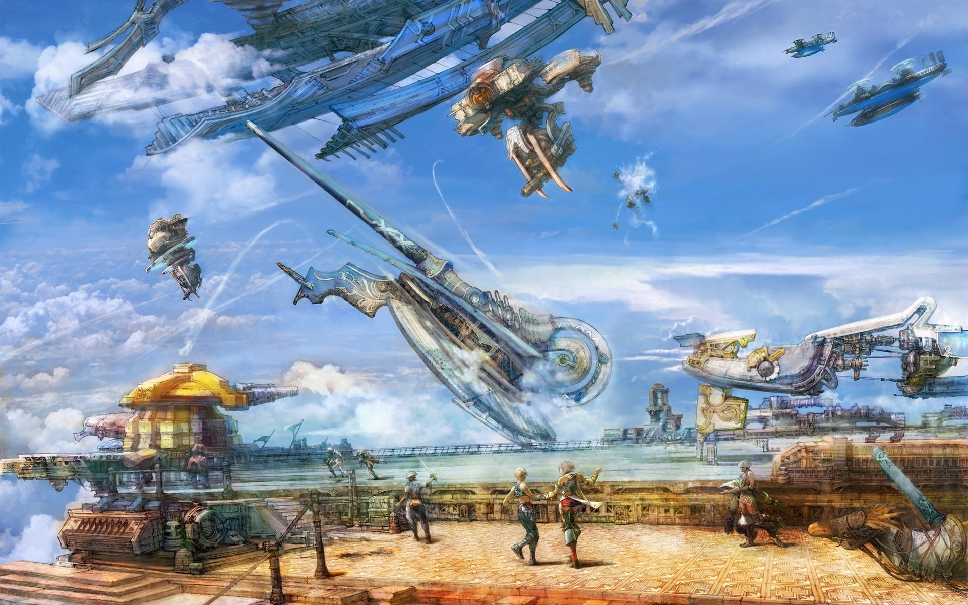 games, video, hd, Final Fantasy XII, vehicles, fantasy, 1080P, xii, art, airship, final, vaan, Final Fantasy, HD Wallpaper