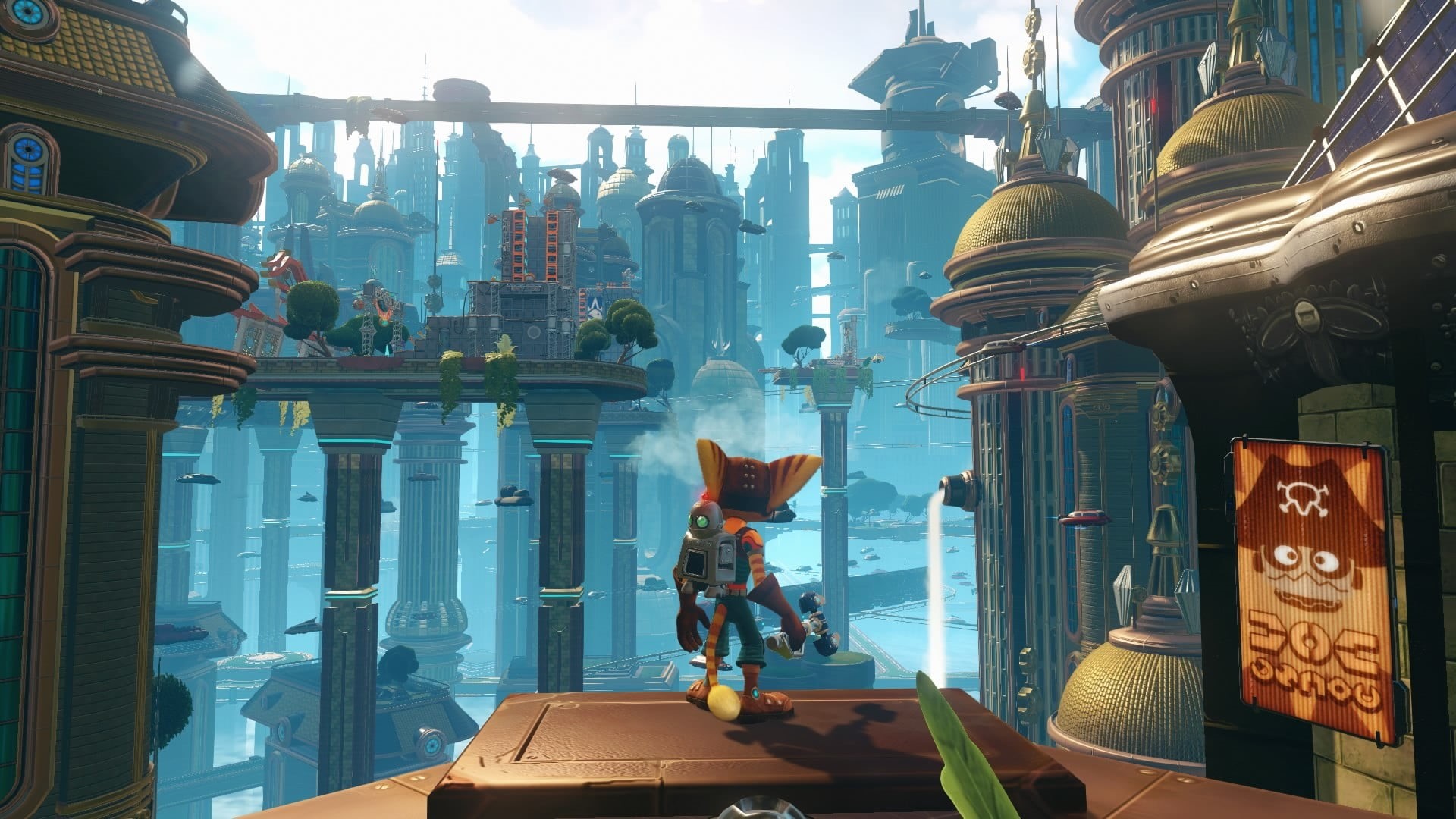 game, Ratchet and Clank, city, art and craft, lighting equipment, no people, nature, mobile, airships, illuminated, glass - material, 1080P, creativity, HD Wallpaper