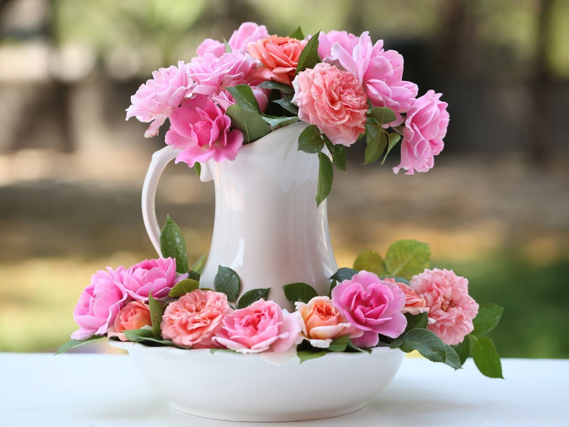 Rose, Flowers, Bokeh, Pink, 1080P, Vase, HD Wallpaper