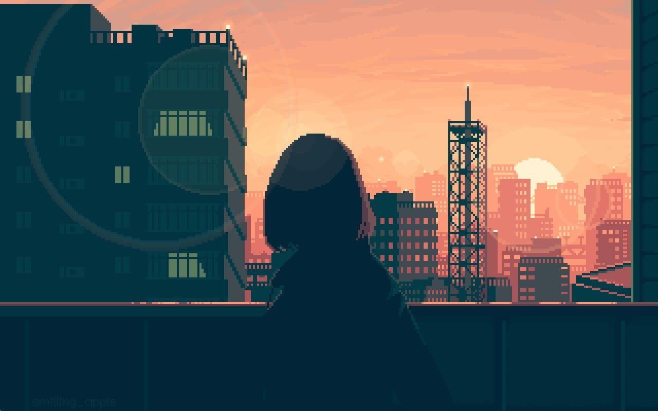 city, women, pixel art, 720P, HD Wallpaper