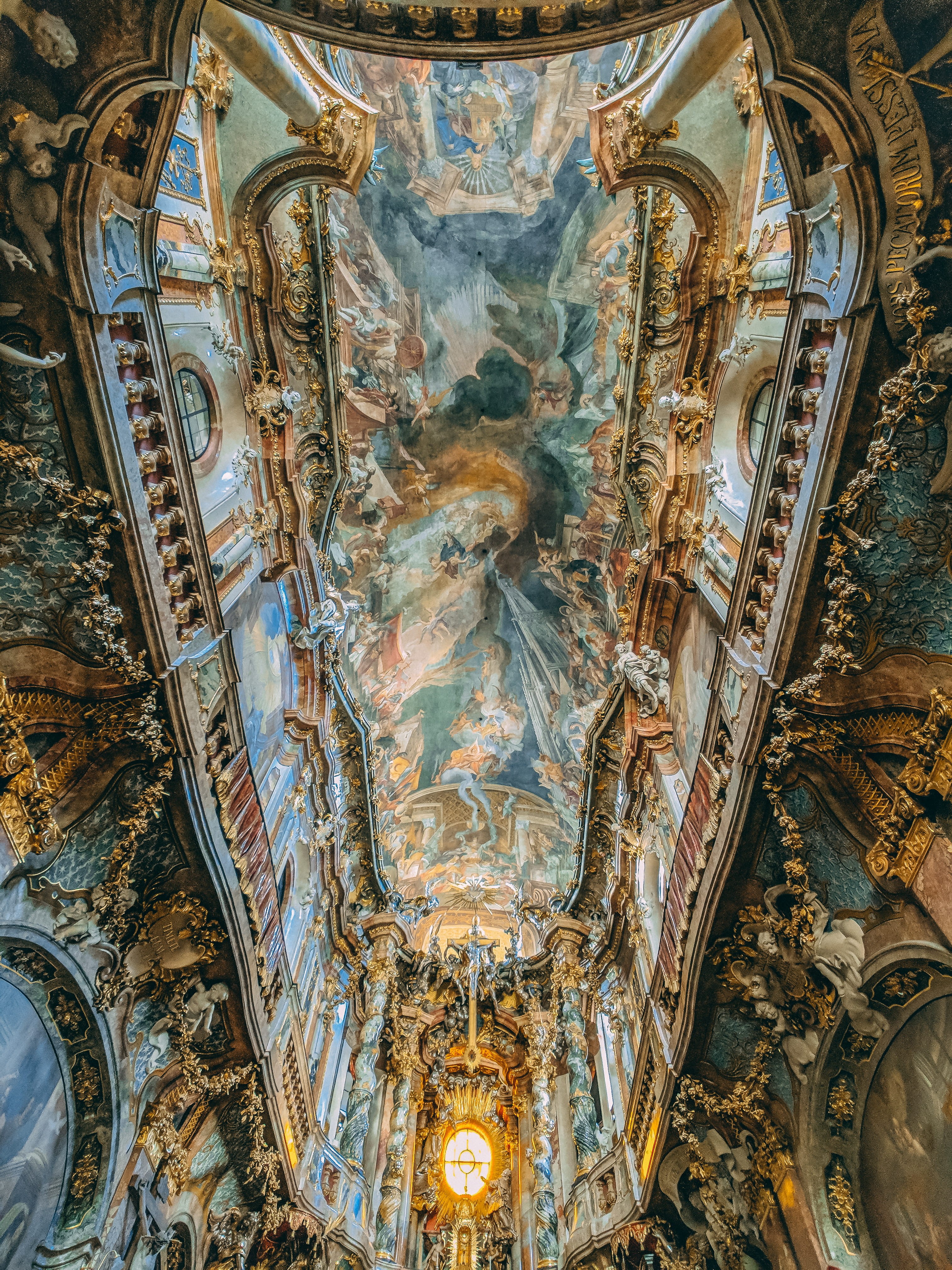 interior, ceiling, building, old, history, church, gold, germany, cathedral, cupola, art and craft, photography, no people, münchen, day, renaissance, indoors, Phone HD Wallpaper