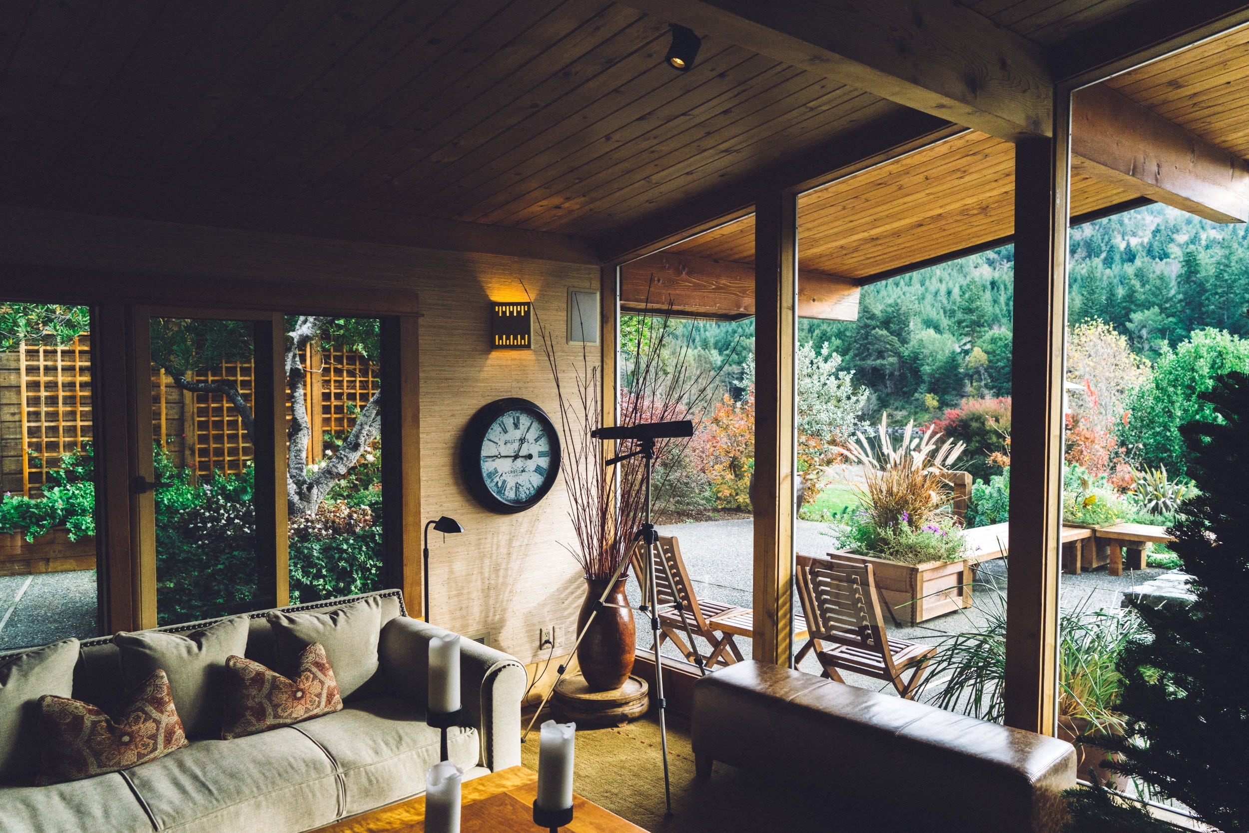 luxury, residence, telescope, tripod, 1080P, refracting, day, plants, resort, tree, furniture, bushes, patio, home interior, house, living room, sofa, HD Wallpaper