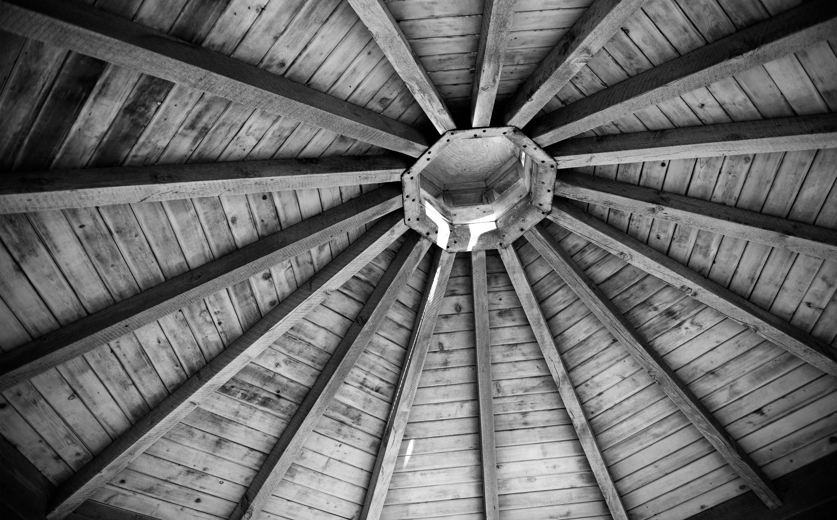 geometric shape, full frame, backgrounds, architectural feature, wood - material, built structure, ceiling, directly below, wooden surface, cupola, indoors, HD Wallpaper