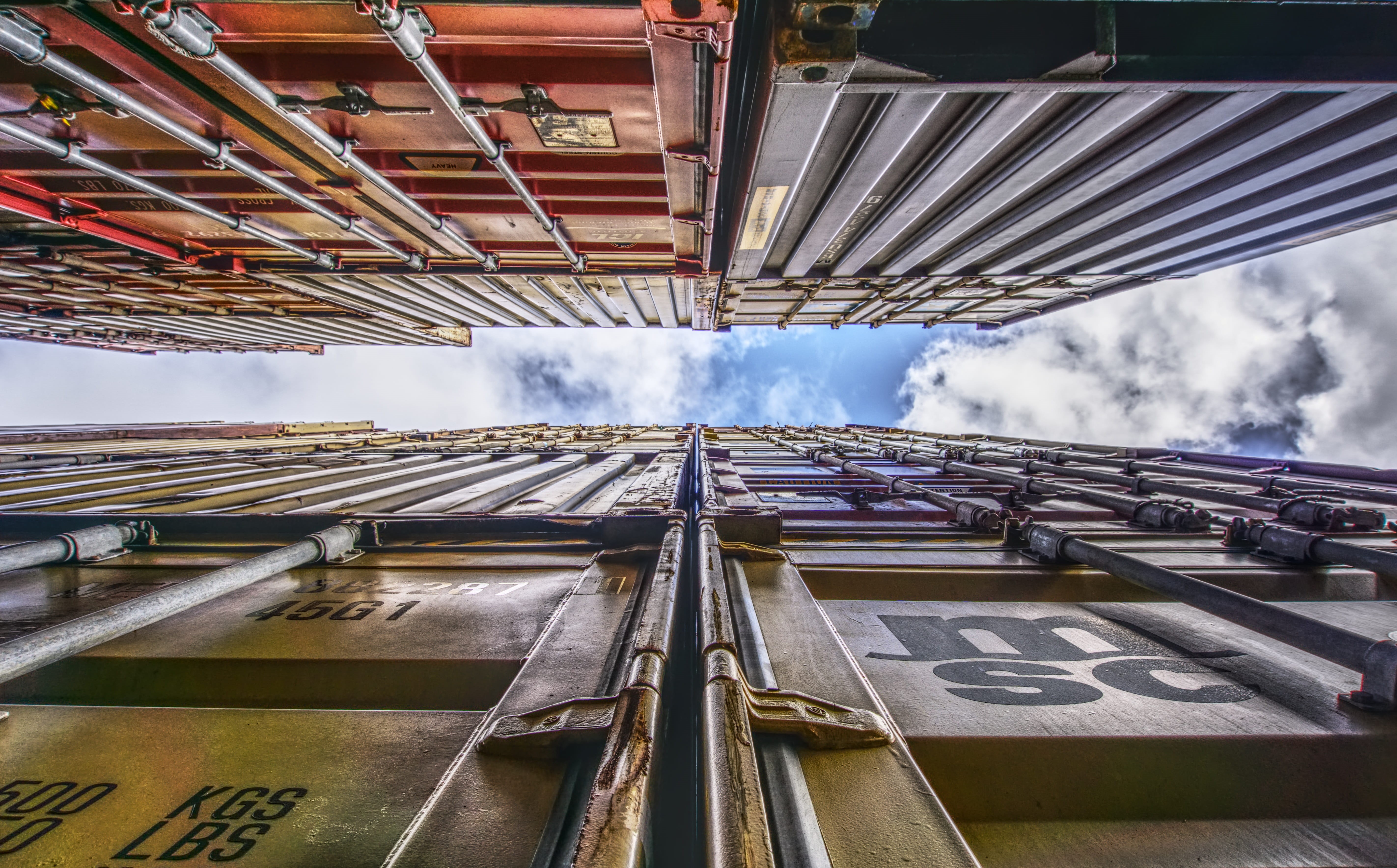 low angle view, no people, port, architecture, high dynamic range, color, colorful, sunlight, view, directly below, envelope square, cloud - sky, s, communication, HD Wallpaper
