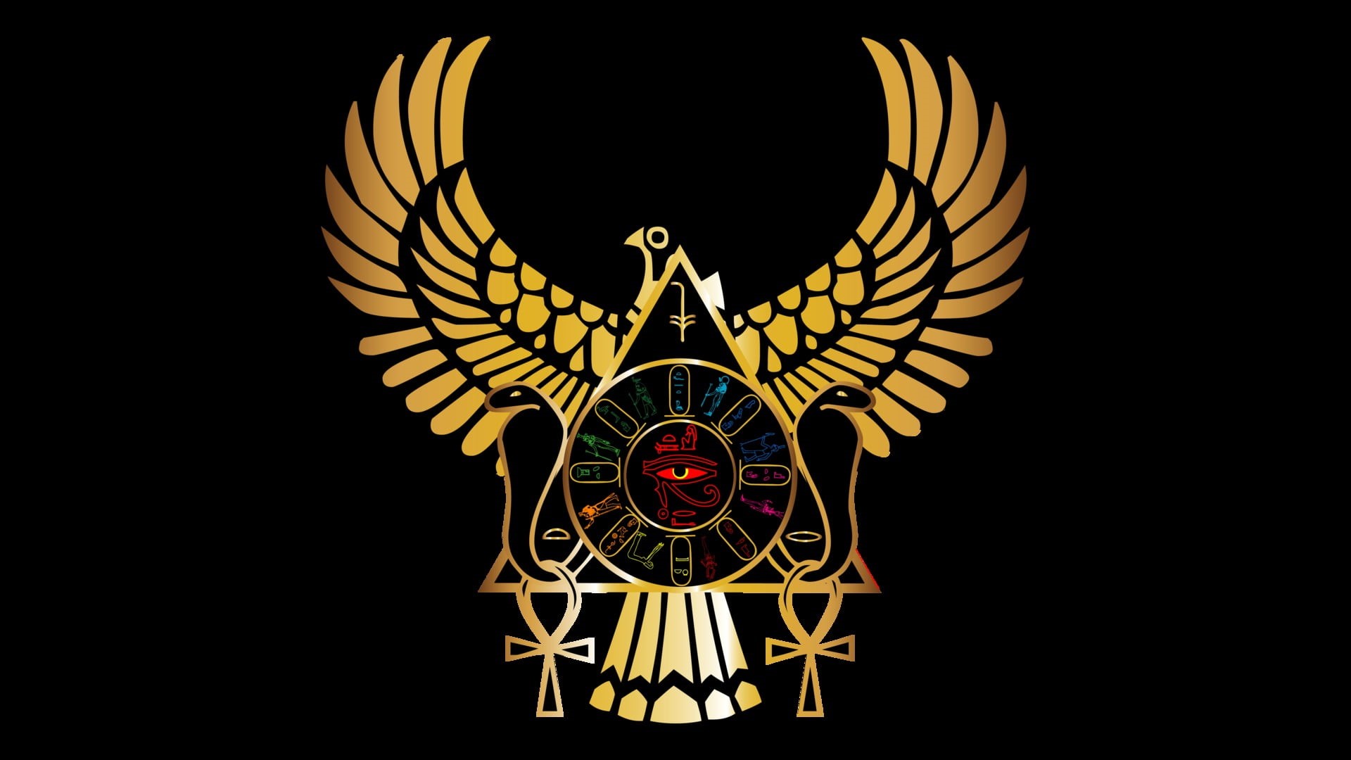 directly below, background, creativity, copy space, black background, Egypt, no people, Gods of Egypt, electric lamp, pattern, night, celebration, lighting equipment, HD Wallpaper