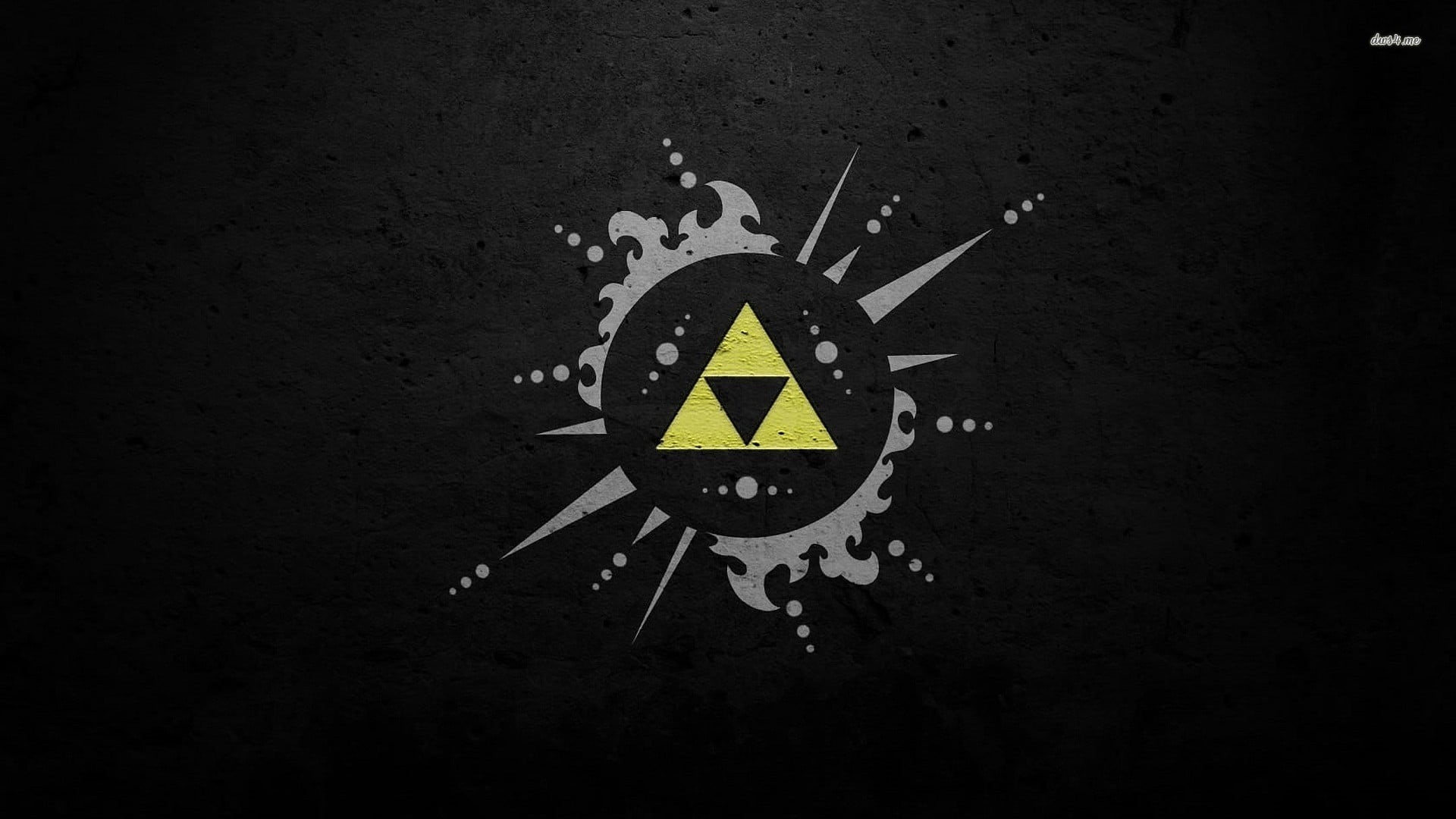 warning symbol, communication, Triforce, sign, information sign, video games, symbol, close-up, black color, direction, watermarked, warning sign, round, HD Wallpaper