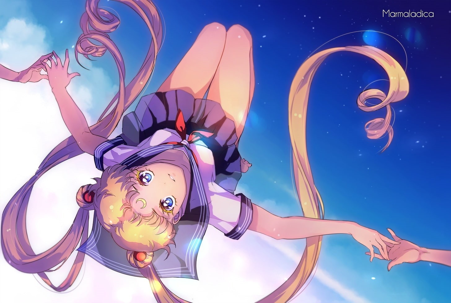 usagi, sailor, tsukino, girl, watermark, 720P, anime, moon, HD Wallpaper