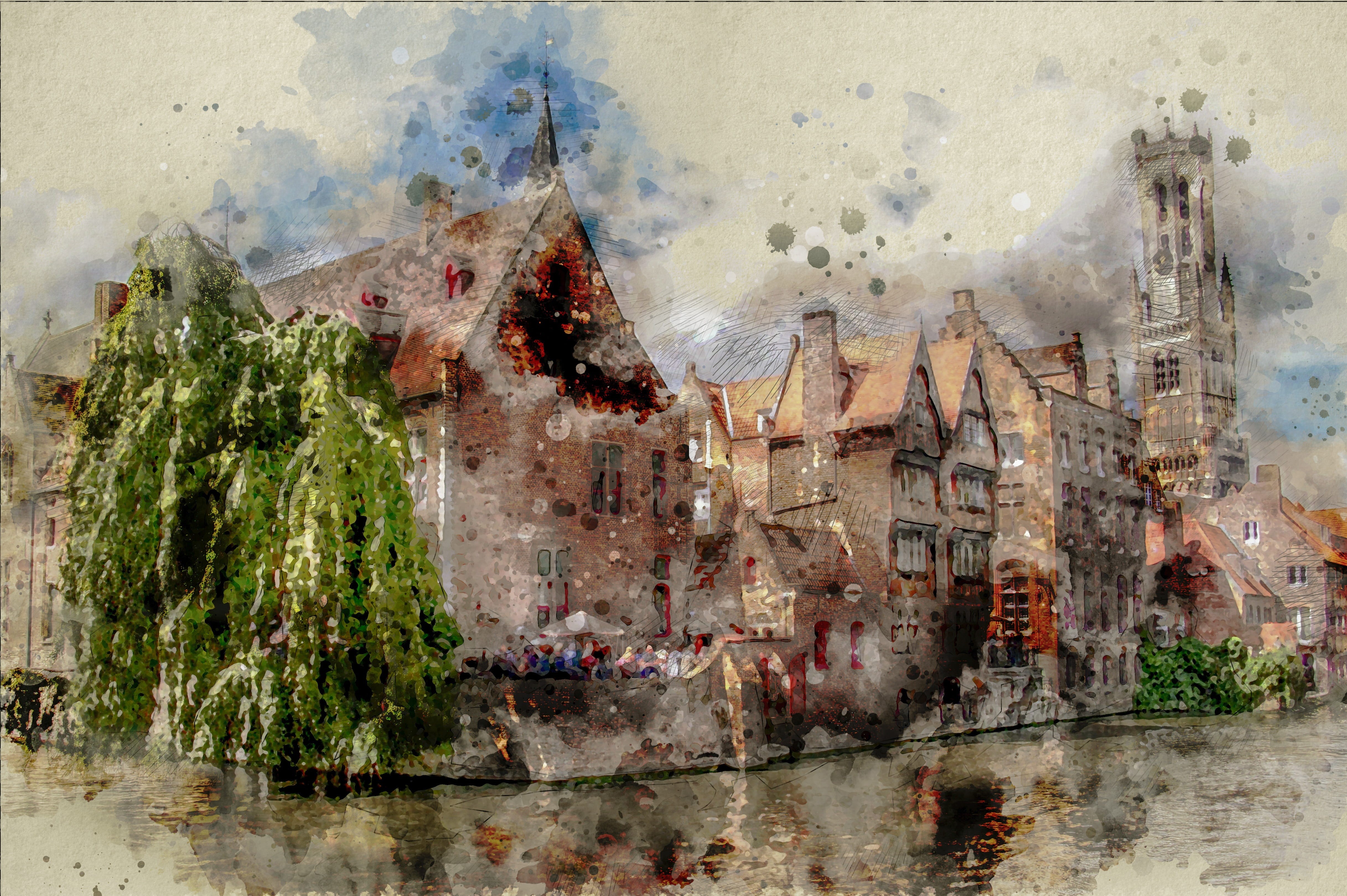 masonry, channel, damaged, century, old, unesco world heritage, the venice of the north, canal, pollution, bridge, brugge, construction art, cultural monument, HD Wallpaper