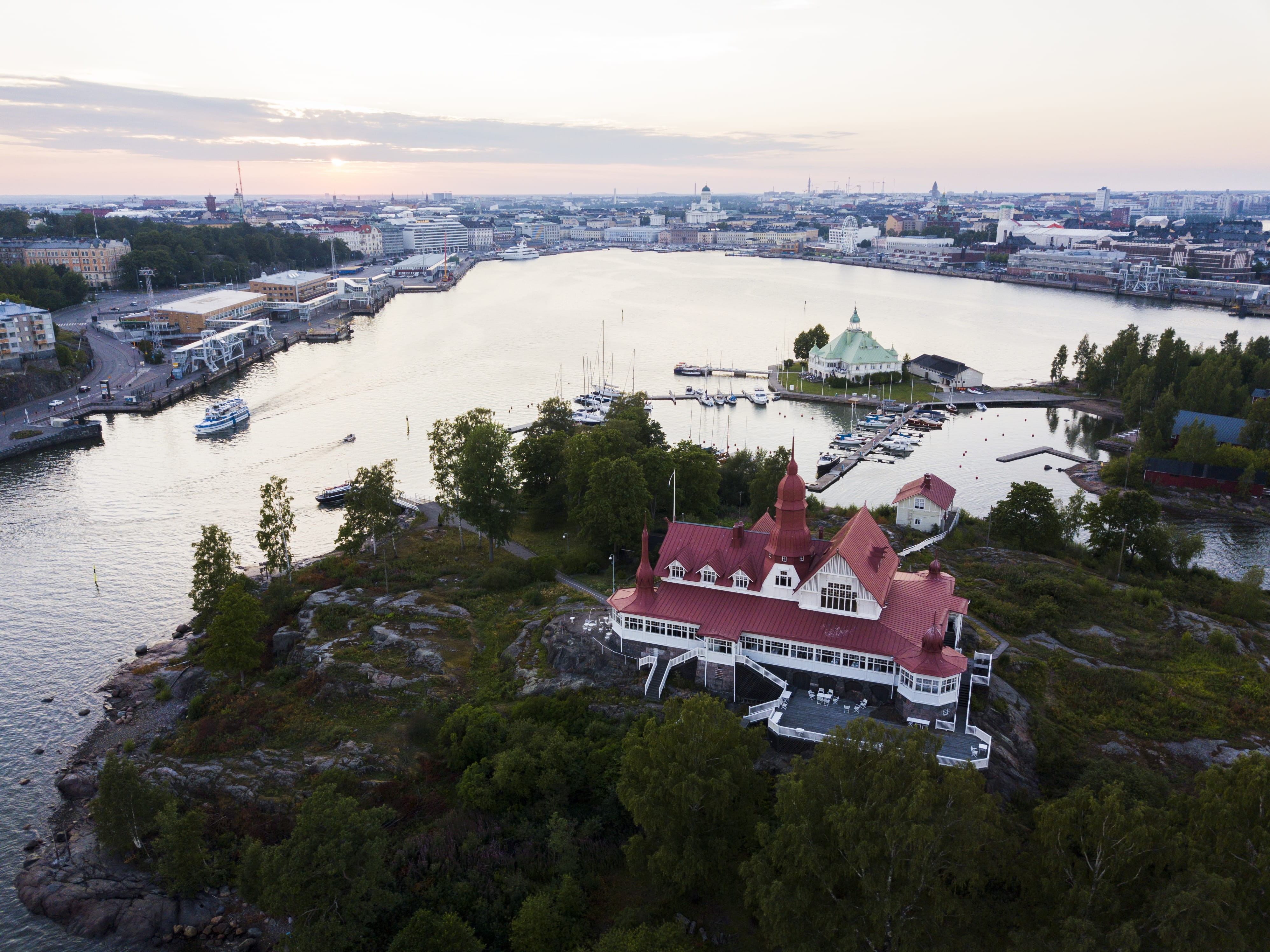connection, tree, building exterior, architecture, travel, landscape, white, helsinki, coast, plant, finland, river, built structure, nautical vessel, wall, HD Wallpaper