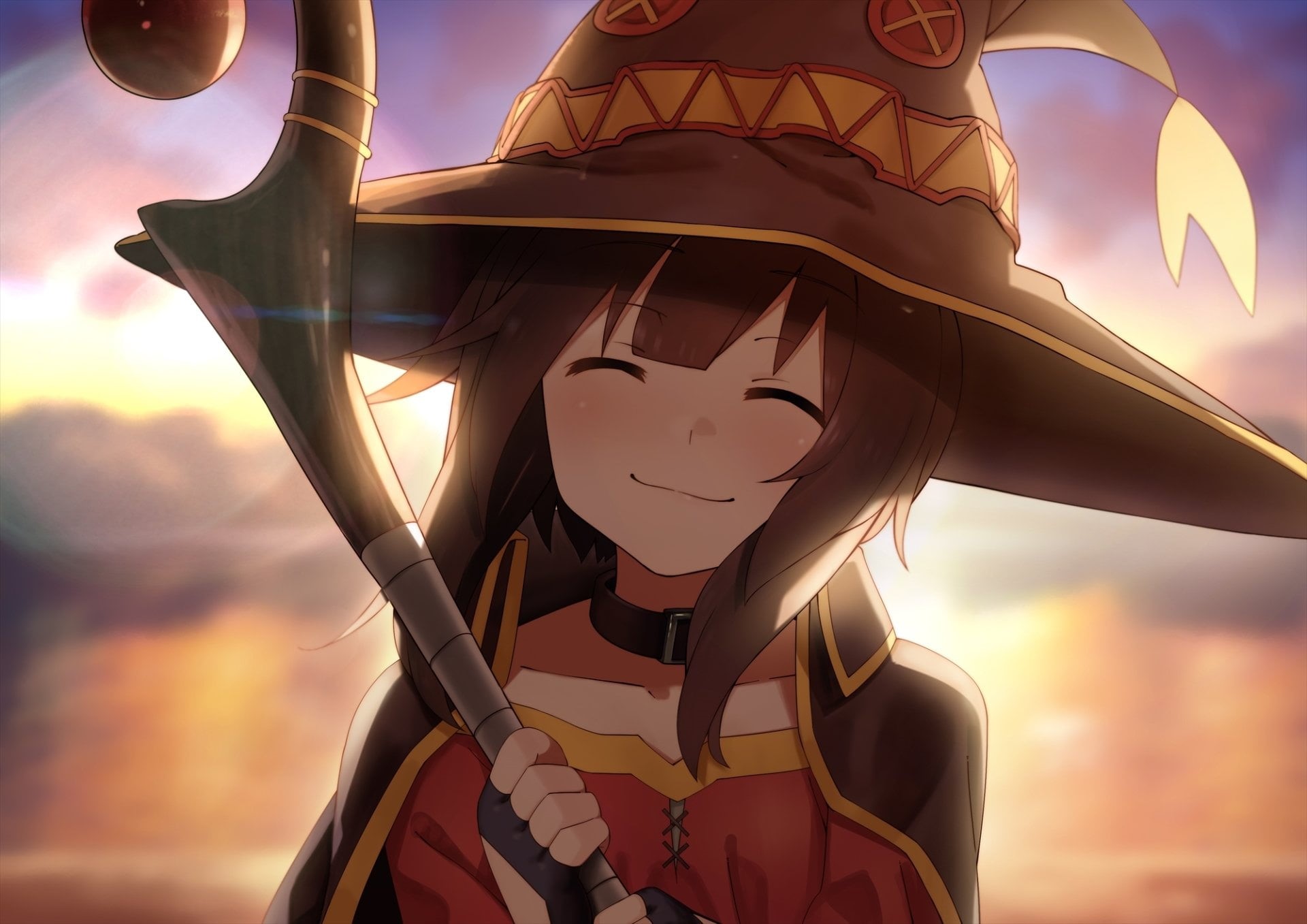sky, close-up, art and craft, creativity, sunset, no people, clothing, outdoors, 1080P, nature, security, KonoSuba – God’s blessing on this wonderful world!!, HD Wallpaper