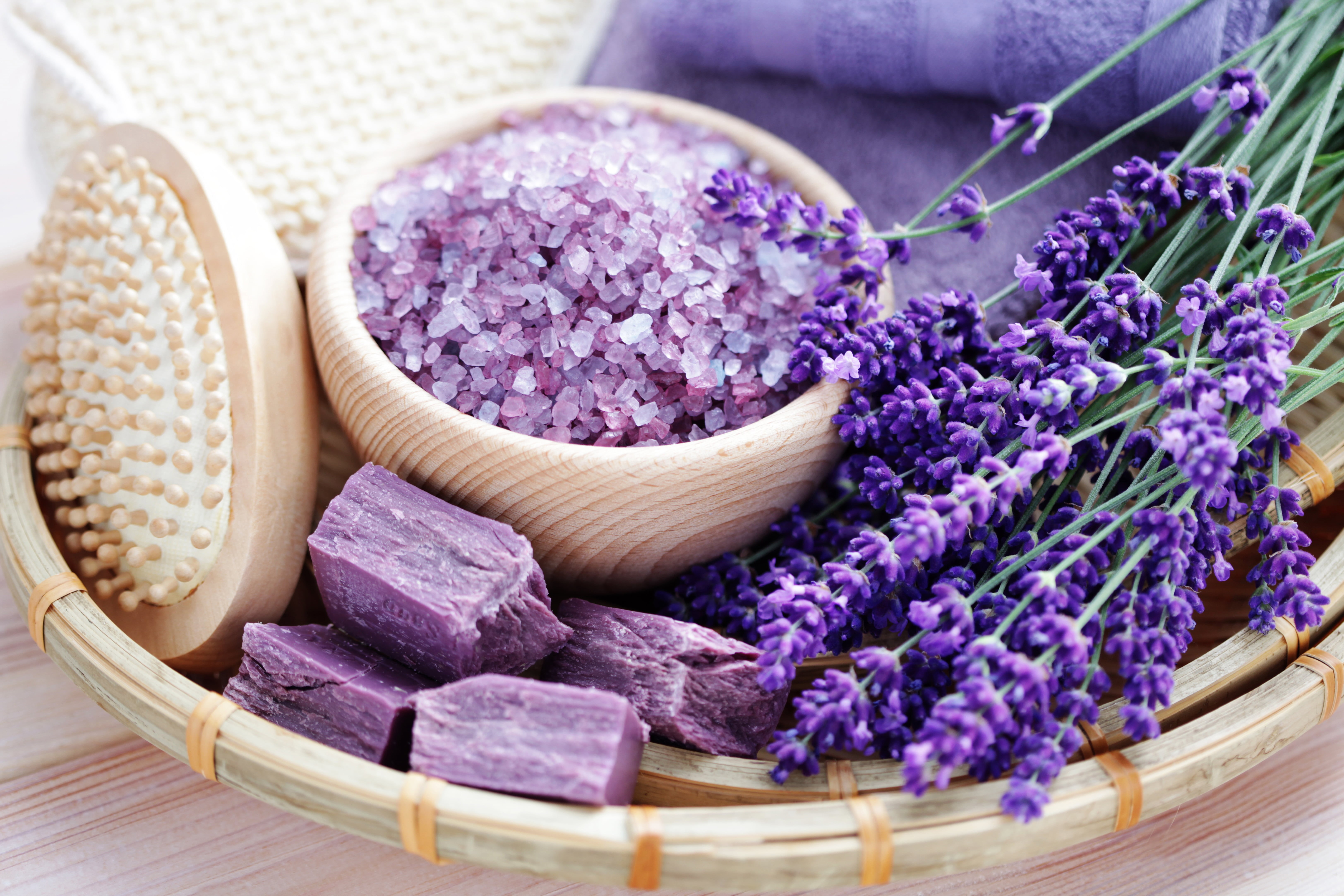 medicine, spa Treatment, lavender flowers, basket, body Care, healthcare And Medicine, spa, food and drink, indoors, therapy, flowering plant, lavender, HD Wallpaper